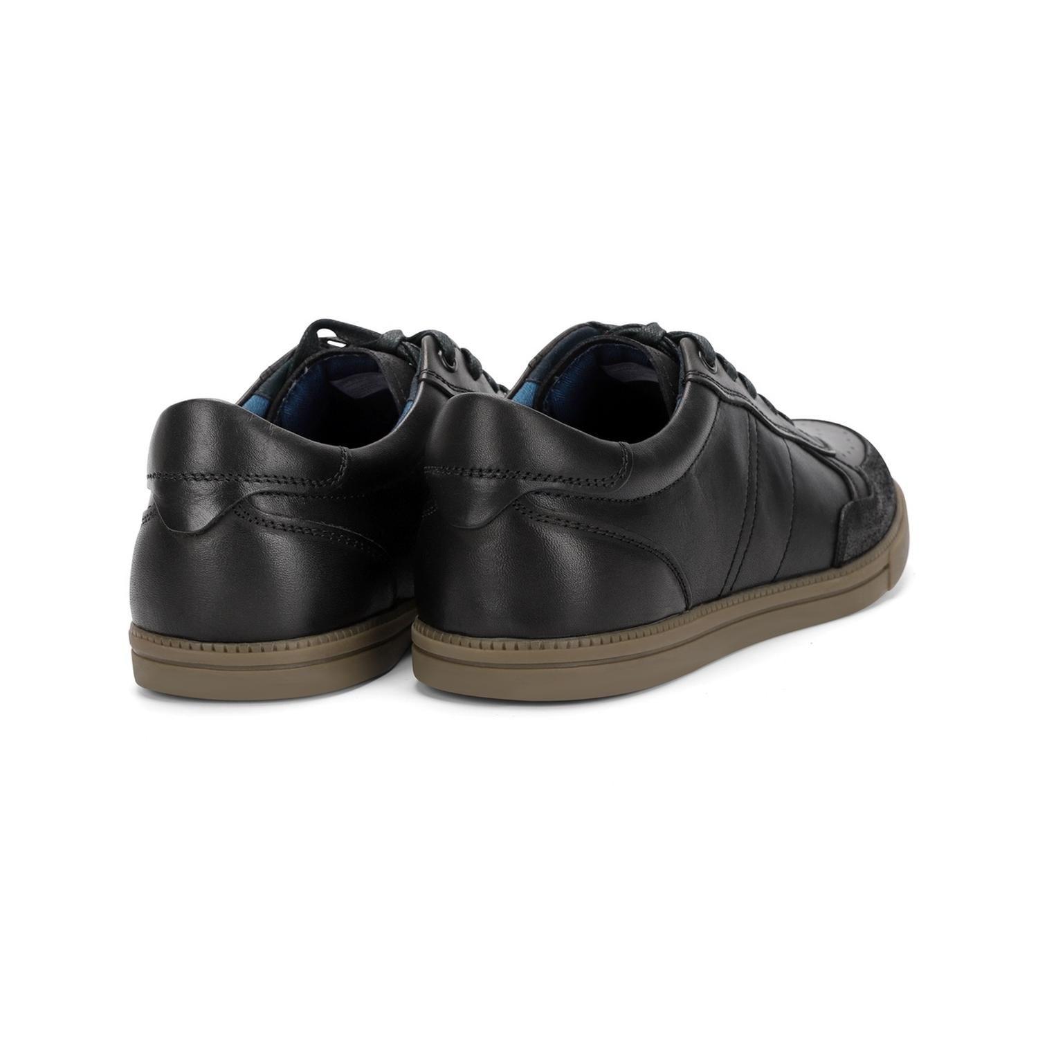 Zapatilla Urbana Hombre Cuero 24 Flex Muelle Negro-3