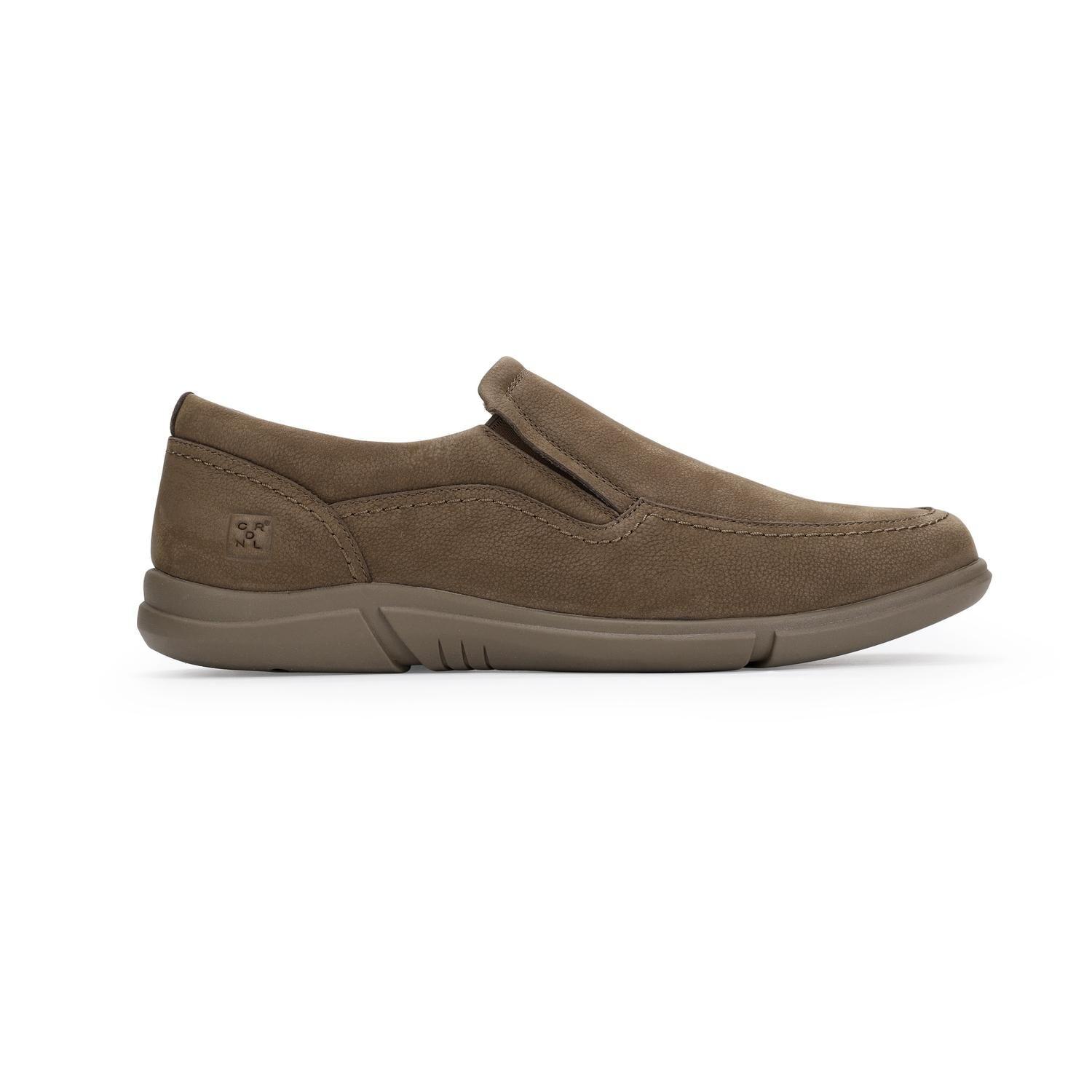 ZAPATOS HOMBRE CUERO SLIP-ON CIBELES-3-02 CAFÉ-1