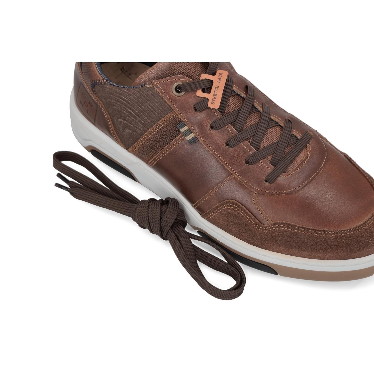 Zapatillas Urbanas Hombre Cuero Cordones Elasticados Brass-0-30 Brandy Cardinale-3