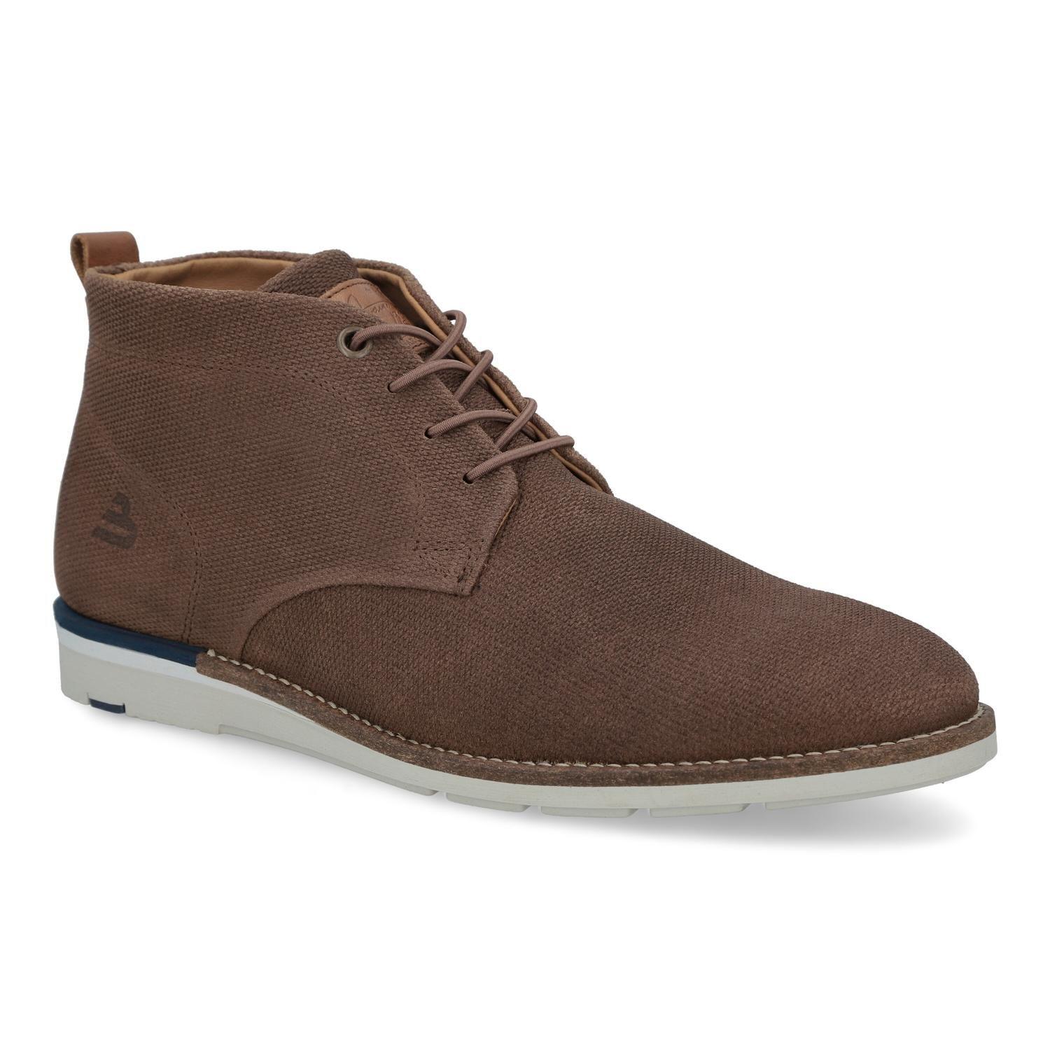 Botines Hombre Cuero Cordones Elasticados Varos-6-76 Brandy Bullboxer-0