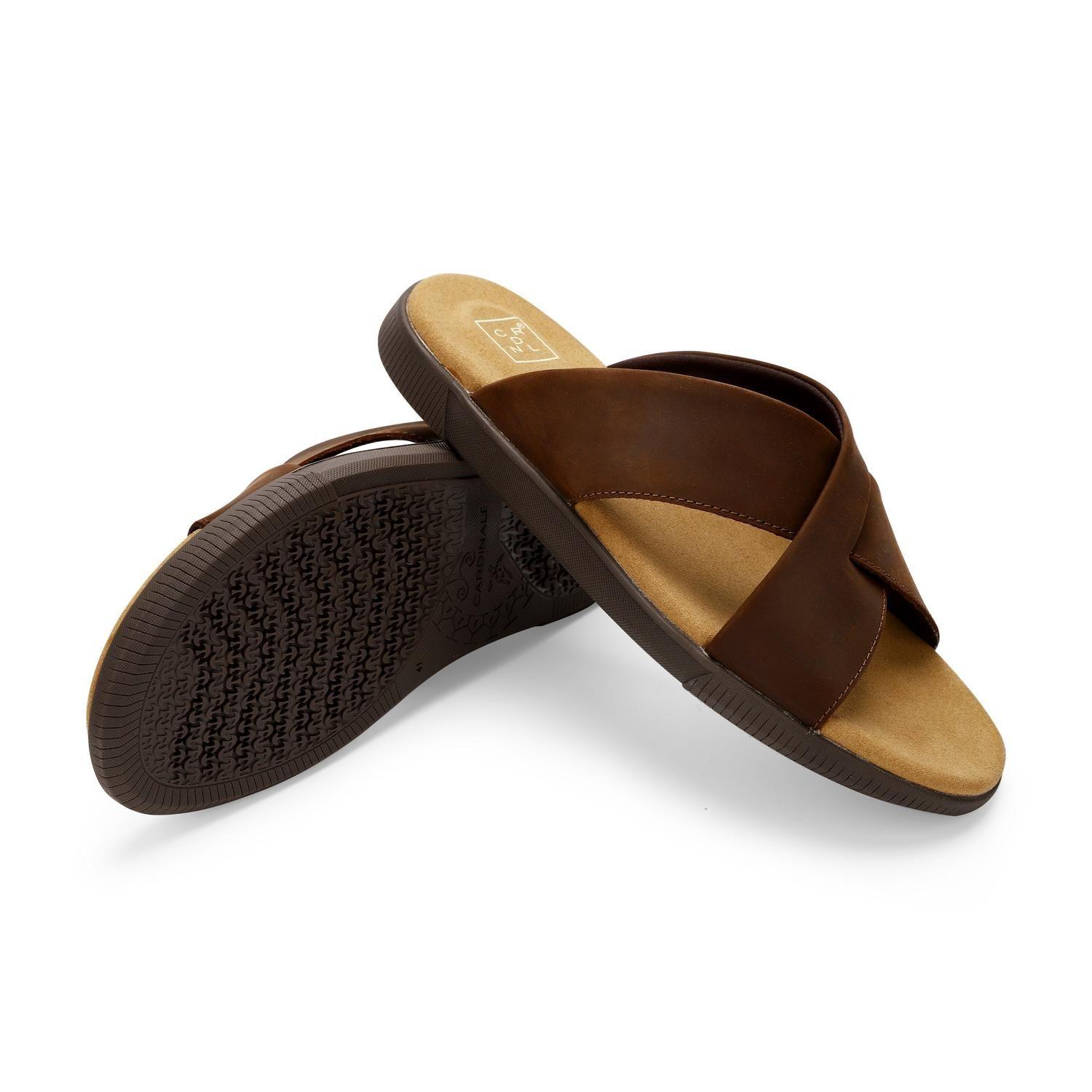 SANDALIAS HOMBRE CUERO HAKUNA-9-03 CAFÉ-5