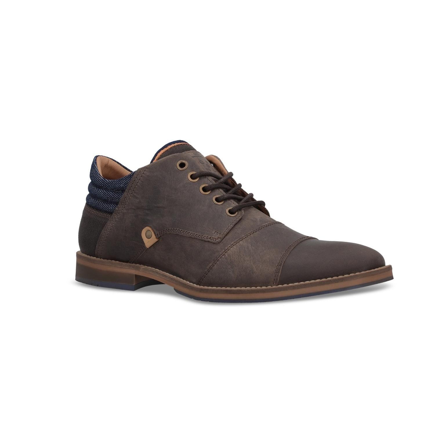 Botines Formal Casual Hombre Cuero Crowl-6-81 Brandy-1