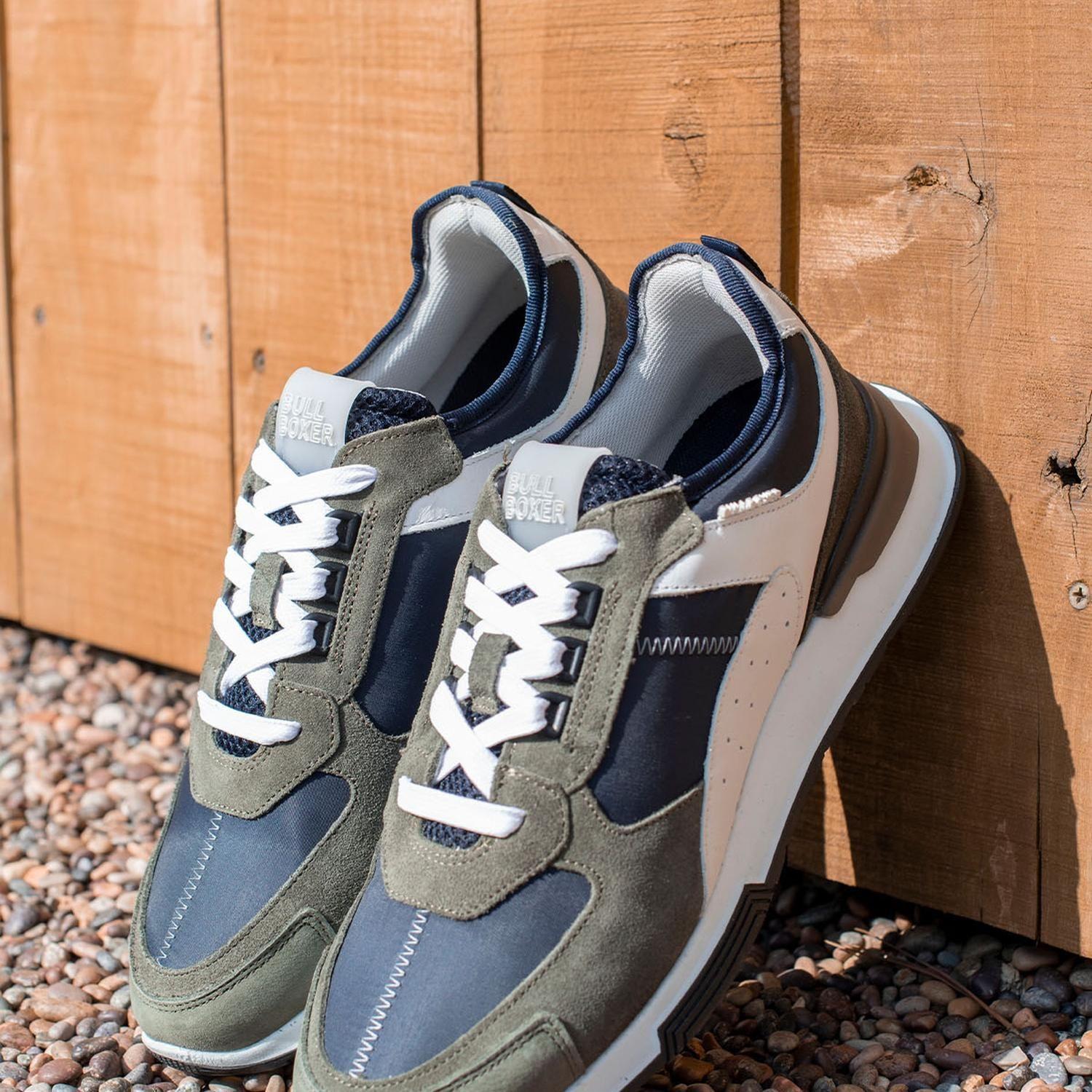 BULLBOXER ZAPATILLAS HOMBRE CUERO Y TEXTIL ROCKHAMPTON-0-55 VERDE-3