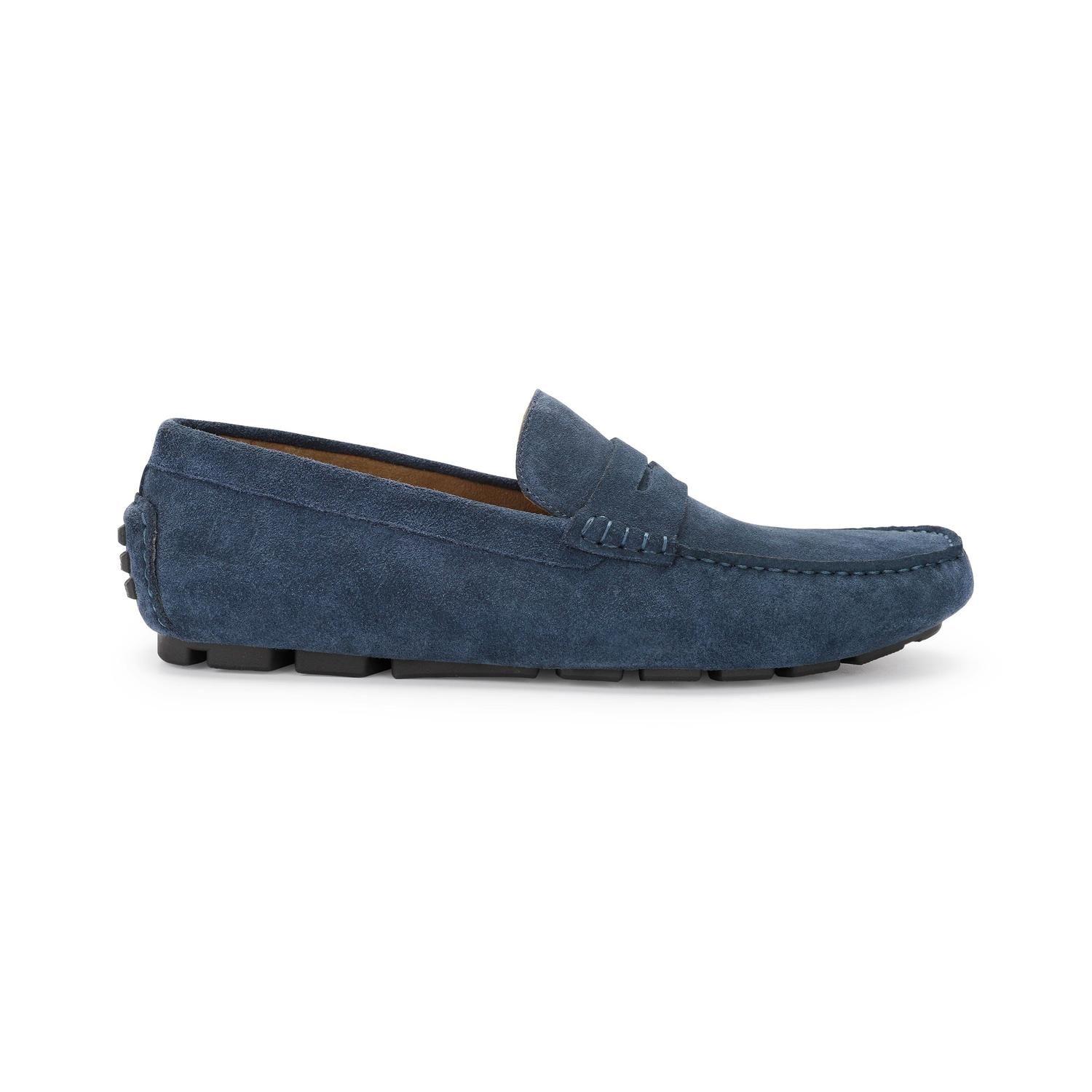 Mocasines Driver Hombre Cuero Sand-4-02 Azul-1