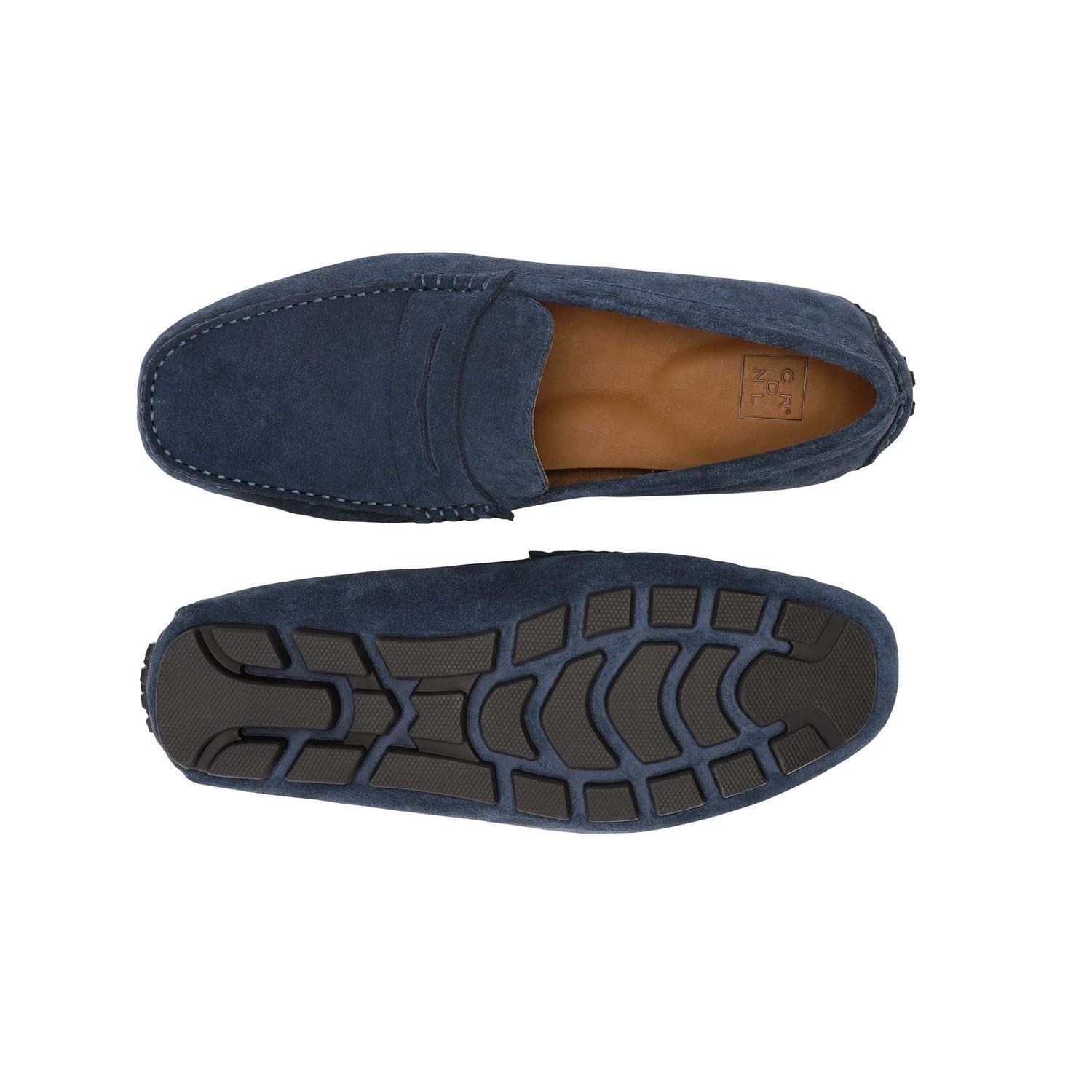 Mocasines Driver Hombre Cuero Sand-4-02 Azul-2