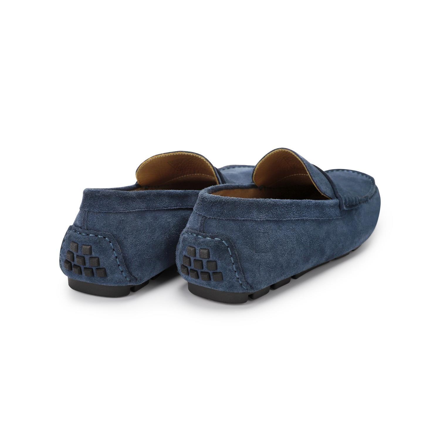 Mocasines Driver Hombre Cuero Sand-4-02 Azul-3