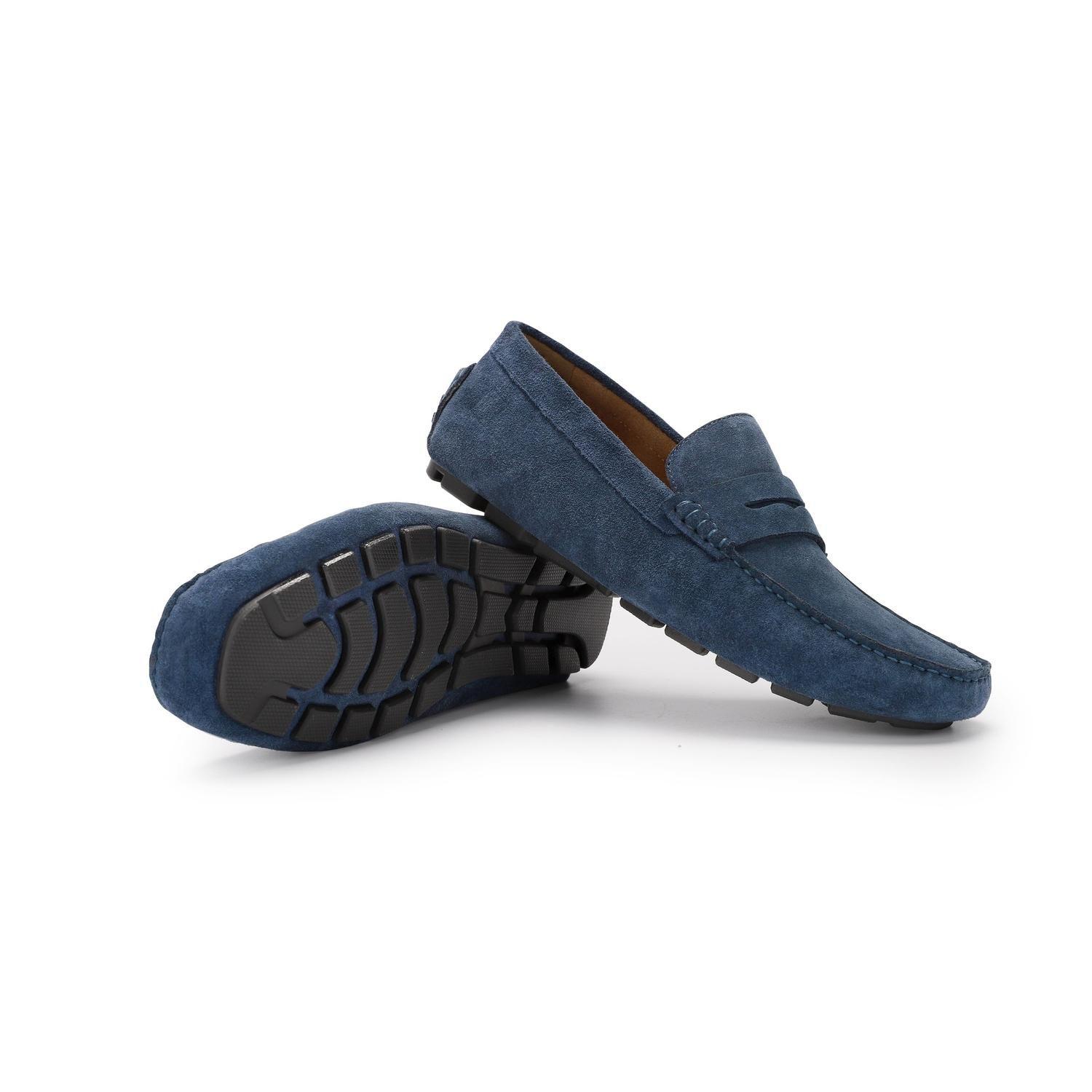 Mocasines Driver Hombre Cuero Sand-4-02 Azul-5