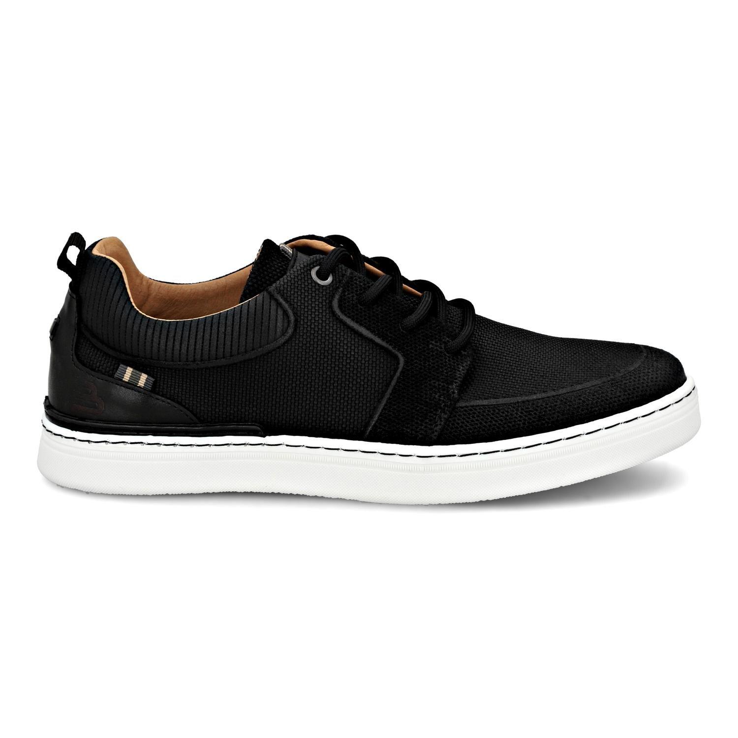 BULLBOXER ZAPATILLAS HOMBRE CORDONES CUERO SINJ-0-90 NEGRO-1