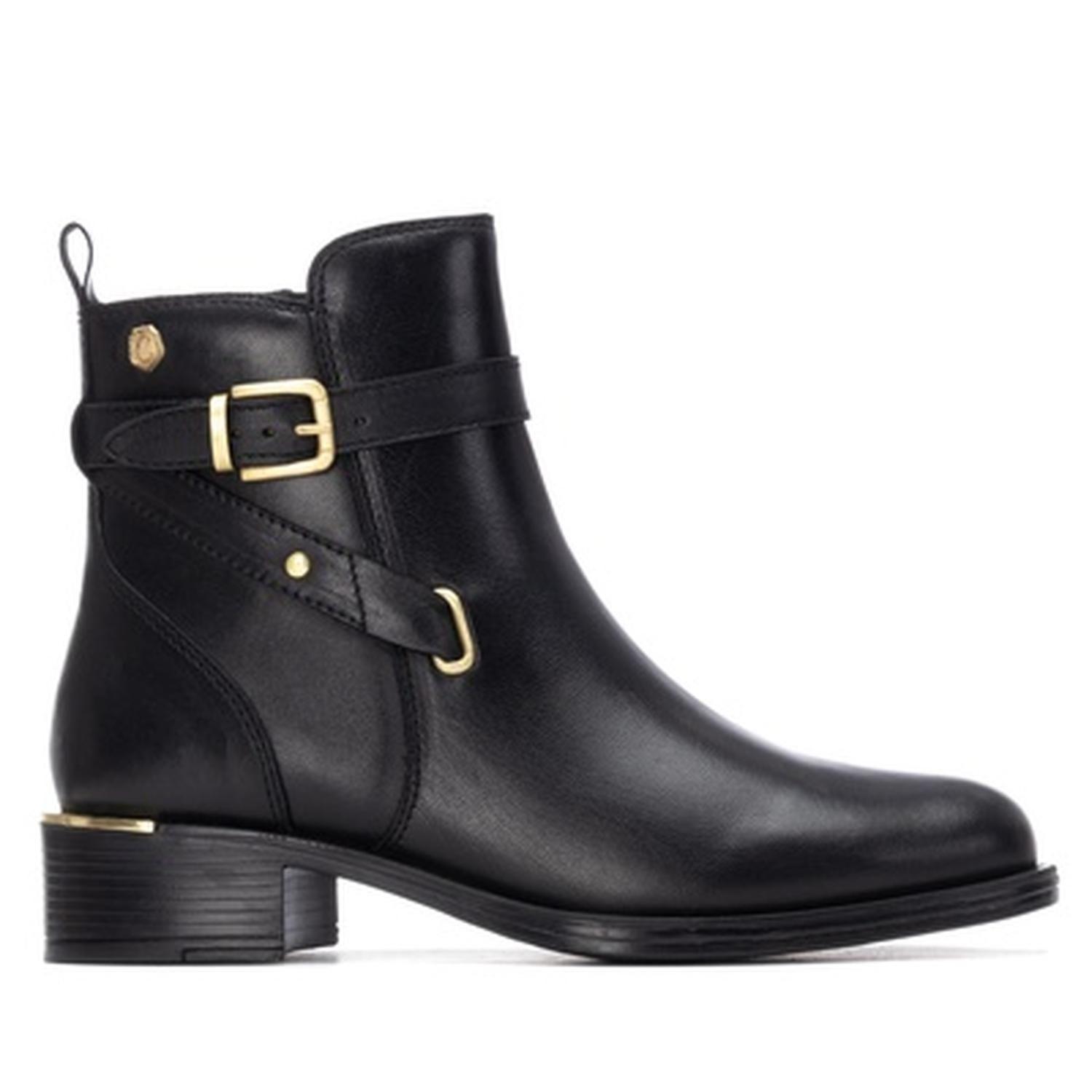 Botines Cuero Mujer Erine-6-75 Negro Carmela-1