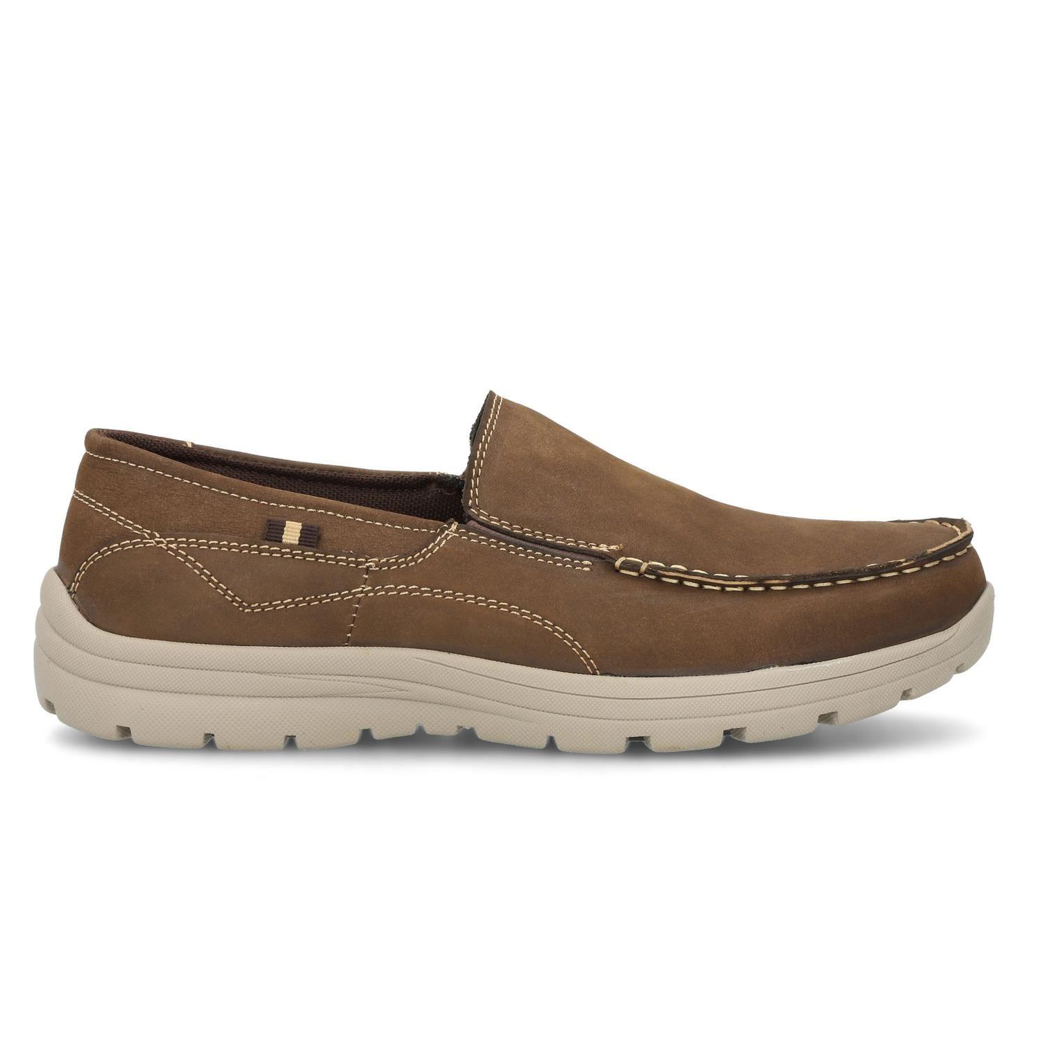 Zapatos HOMBRE slip-on CUERO ANTIBES-3-22 CAFÉ-1