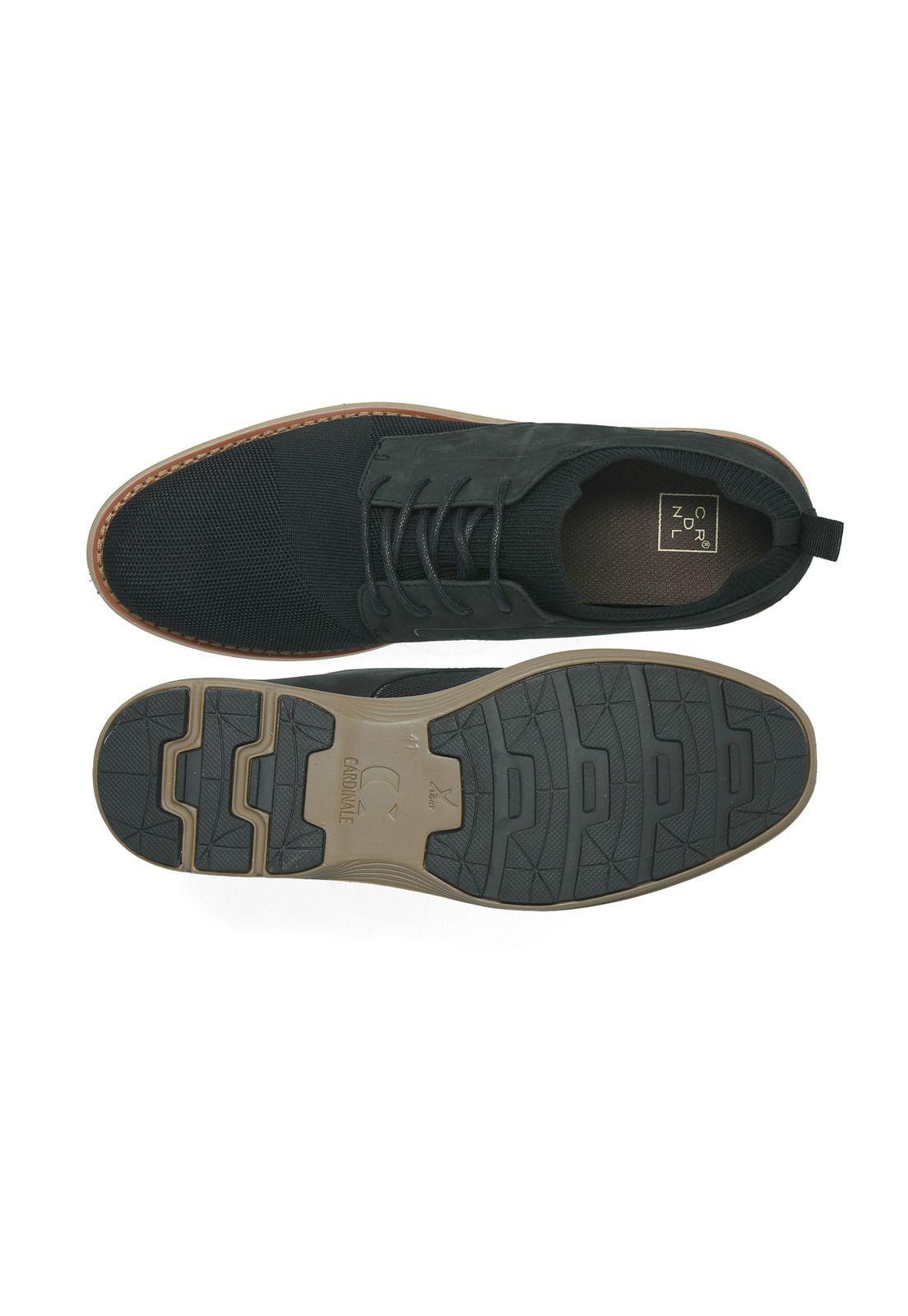 Zapatos Hombre Cuero Y Textil Tejido Dozza-0-19 Negro Cardinale-2