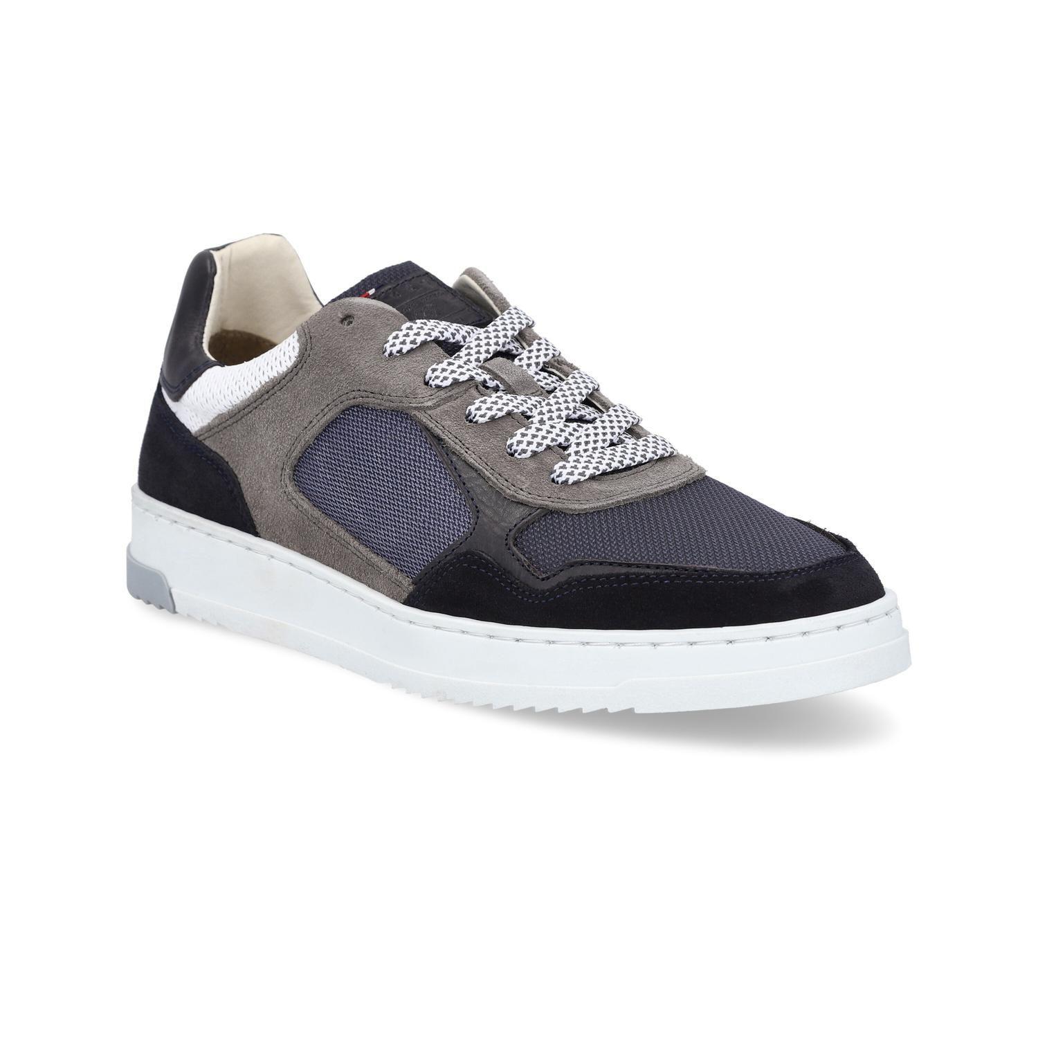 BULLBOXER ZAPATILLAS HOMBRE CUERO Y TEXTIL KAI-0-11 AZUL-0