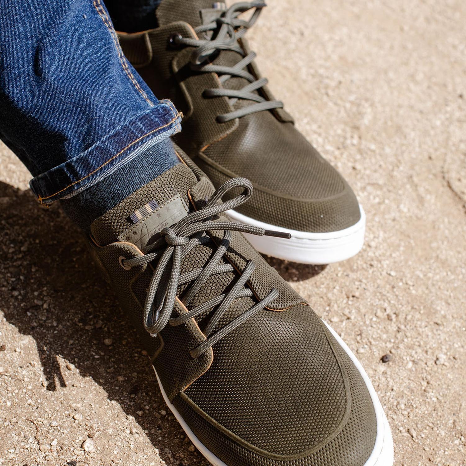 BULLBOXER ZAPATILLAS HOMBRE CUERO SINJ-0-90 VERDE-3