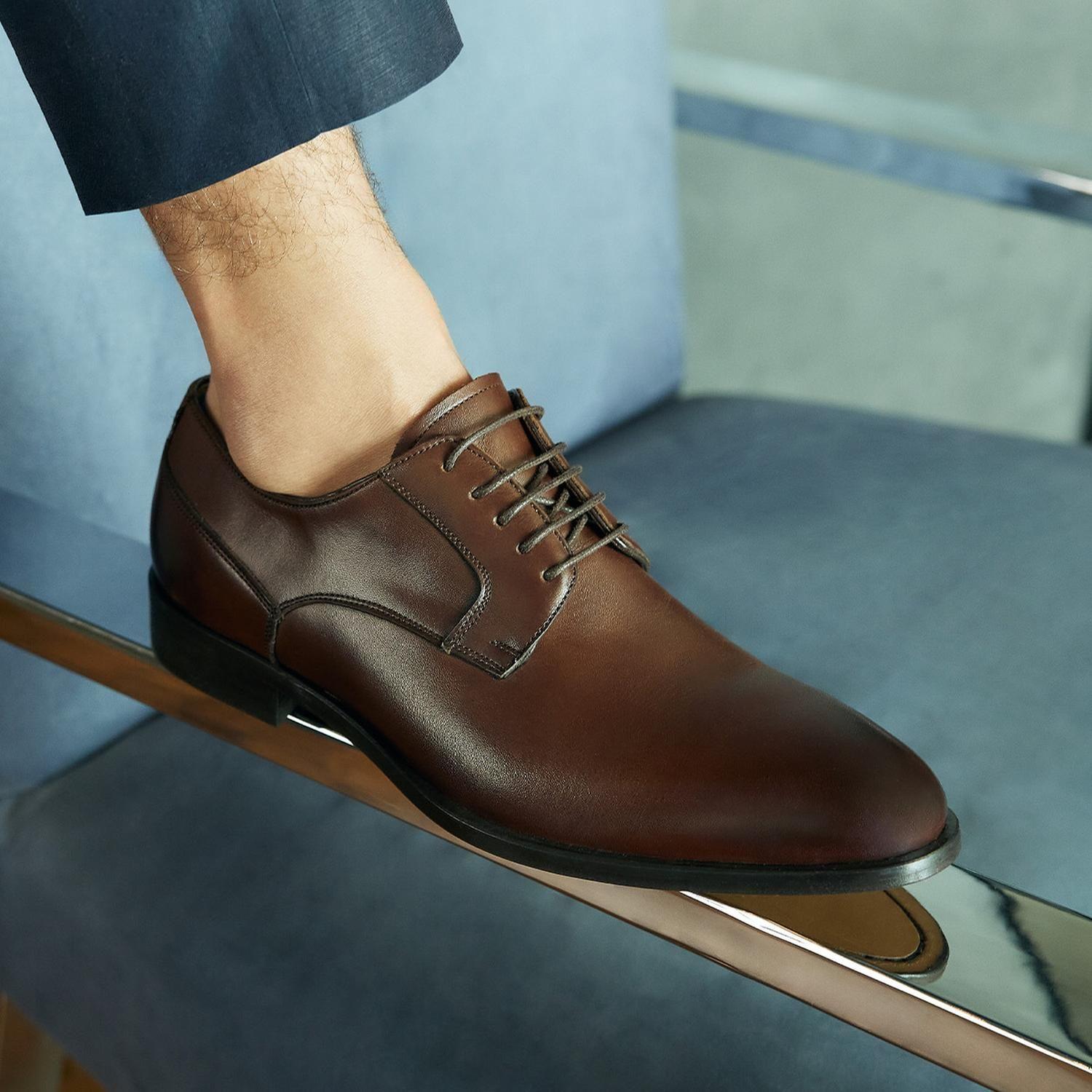 Zapatos Formales Hombre Suela Cuero Magno Montenapoleone-0-10 Café-3