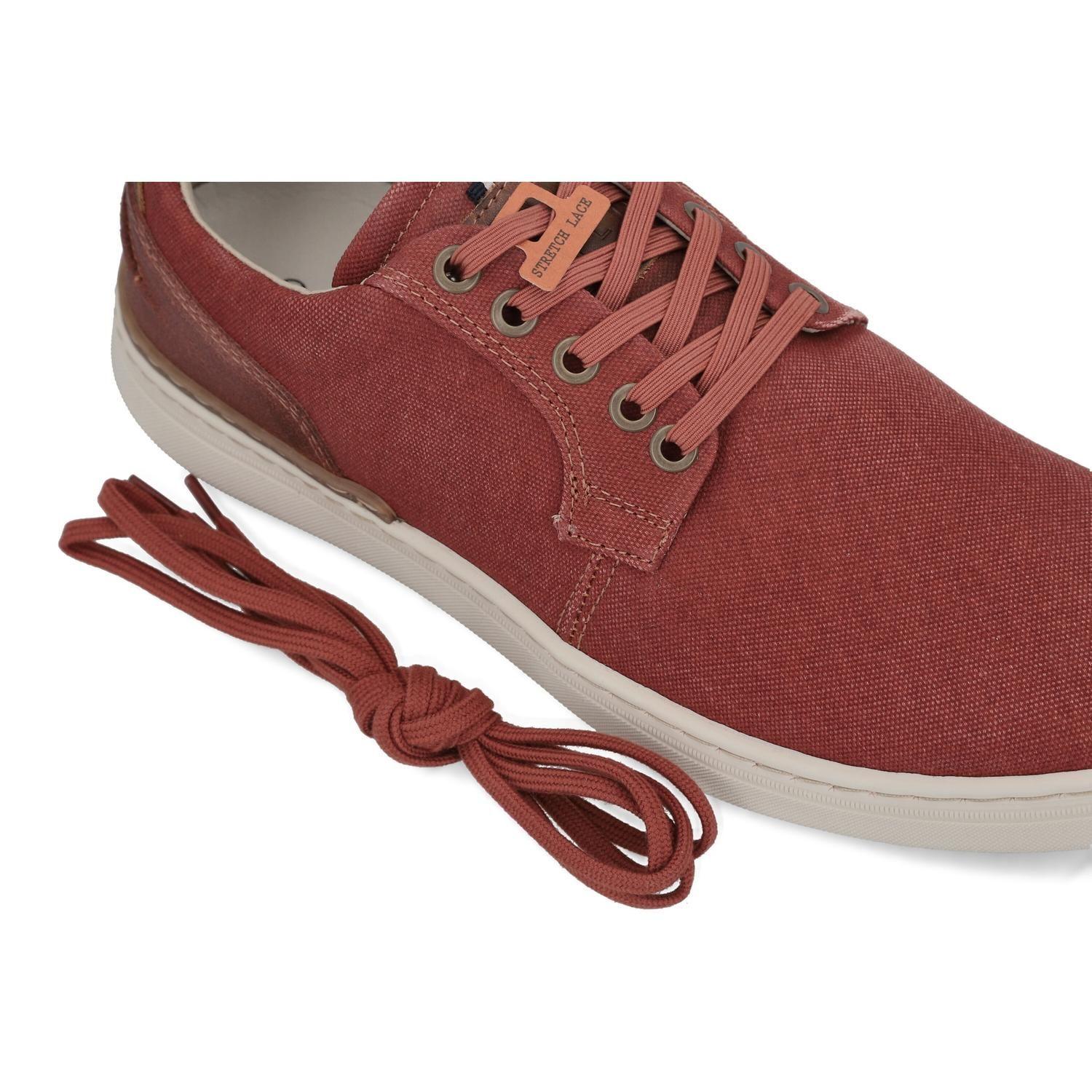 ZAPATILLAS HOMBRE TEXTIL CORDONES ESLASTICADOS BINN-0-82 ROJO-3