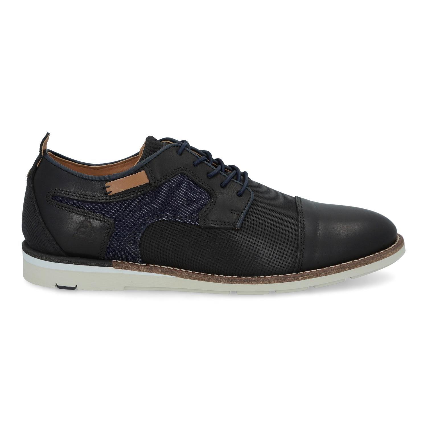 Zapatos Hombre Cuero Cordones Elasticados Ploce-0-30 Negro Bullboxer-1