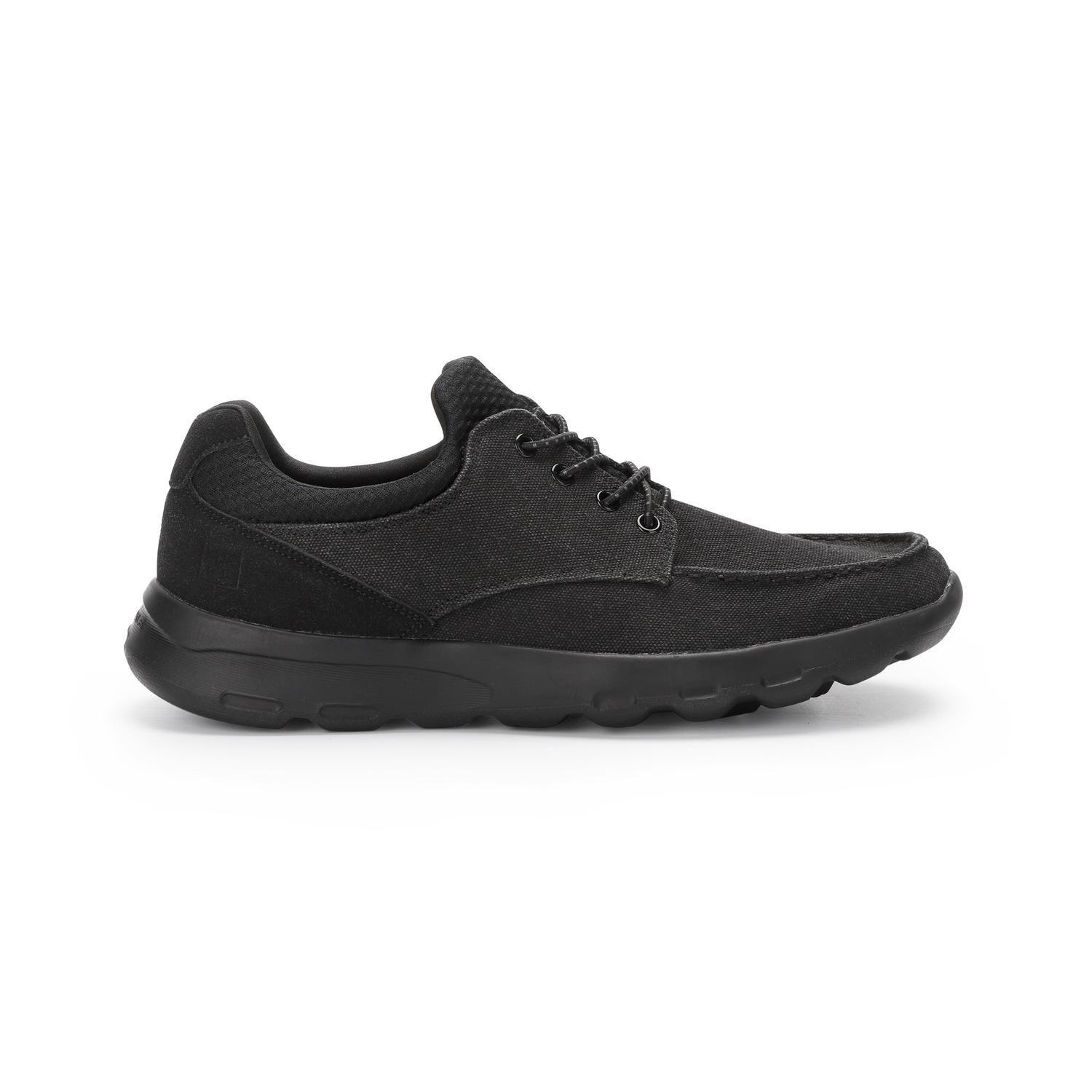 ZAPATILLAS HOMBRE CUERO Y TEXTIL WALKER-0-34 NEGRO-1