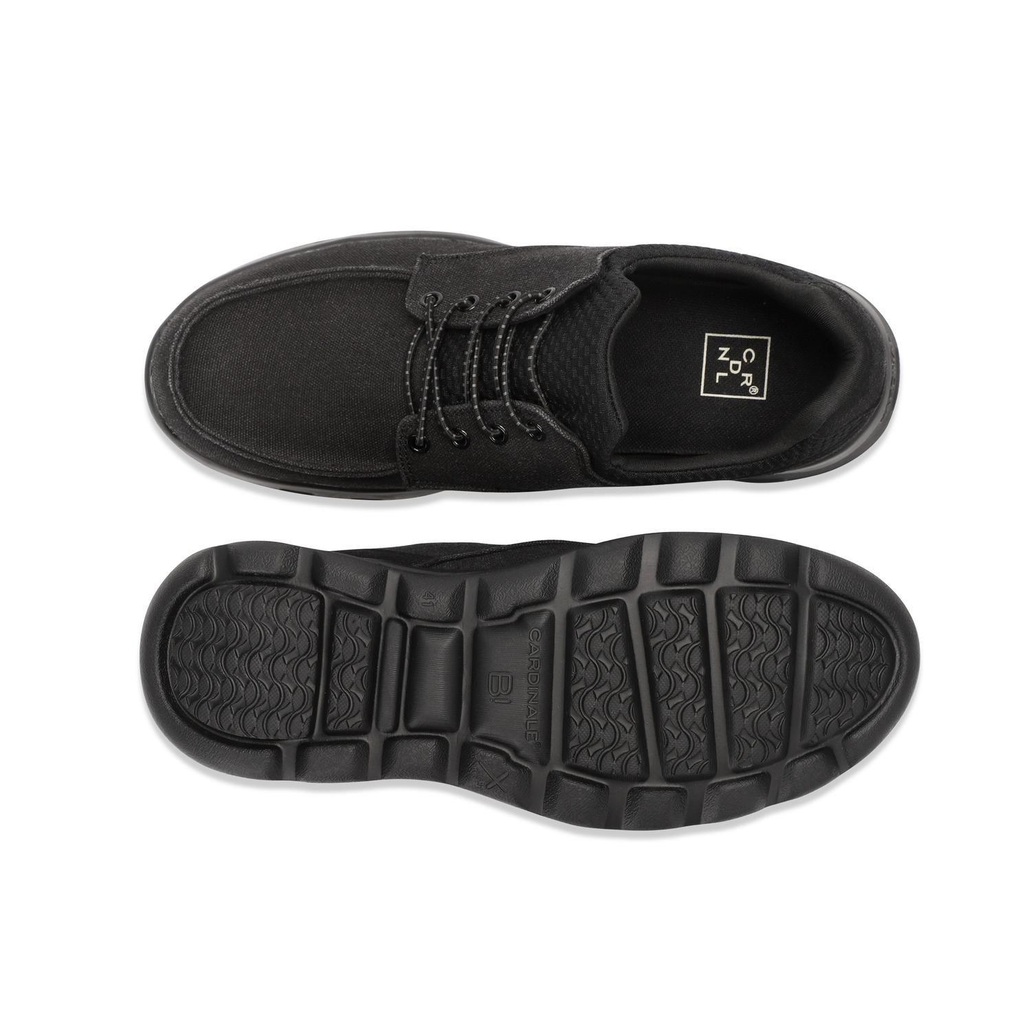 ZAPATILLAS HOMBRE CUERO Y TEXTIL WALKER-0-34 NEGRO-2