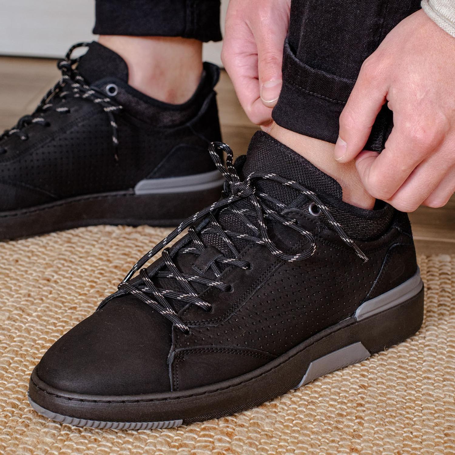 BULLBOXER ZAPATILLAS HOMBRE CUERO Y TEXTIL LUTON-0-57 NEGRO-4