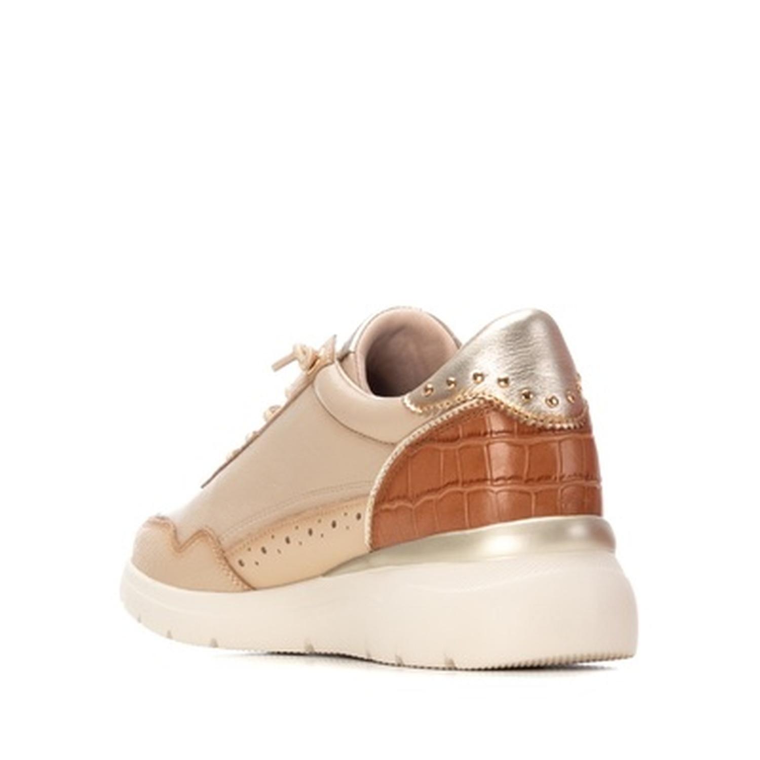 Zapatillas Cuero Mujer Efa-0-30 Beige Carmela-3