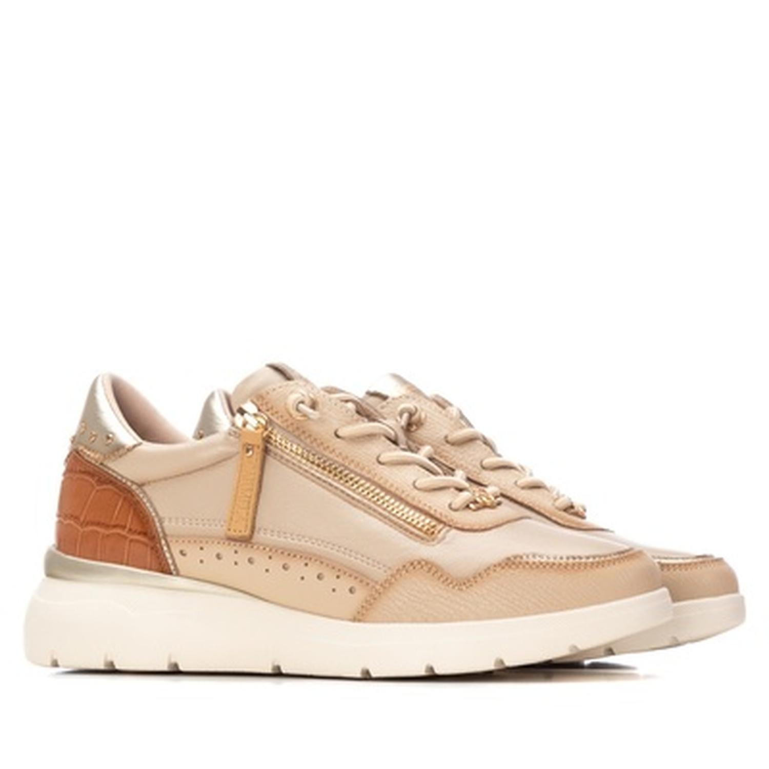 Zapatillas Cuero Mujer Efa-0-30 Beige Carmela-4