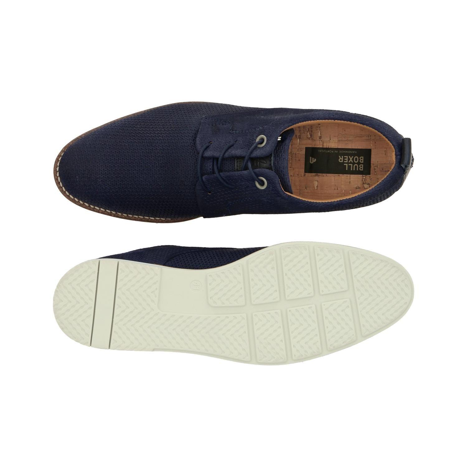 Zapatos Hombre Cuero Cordones Elasticados Umag-0-05 Azul Bullboxer-2