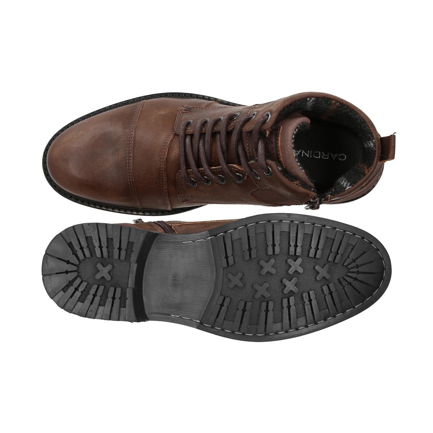 BOTINES HOMBRE CUERO Y TEXTIL AMSTERDAM-6-71 CAFÉ-2