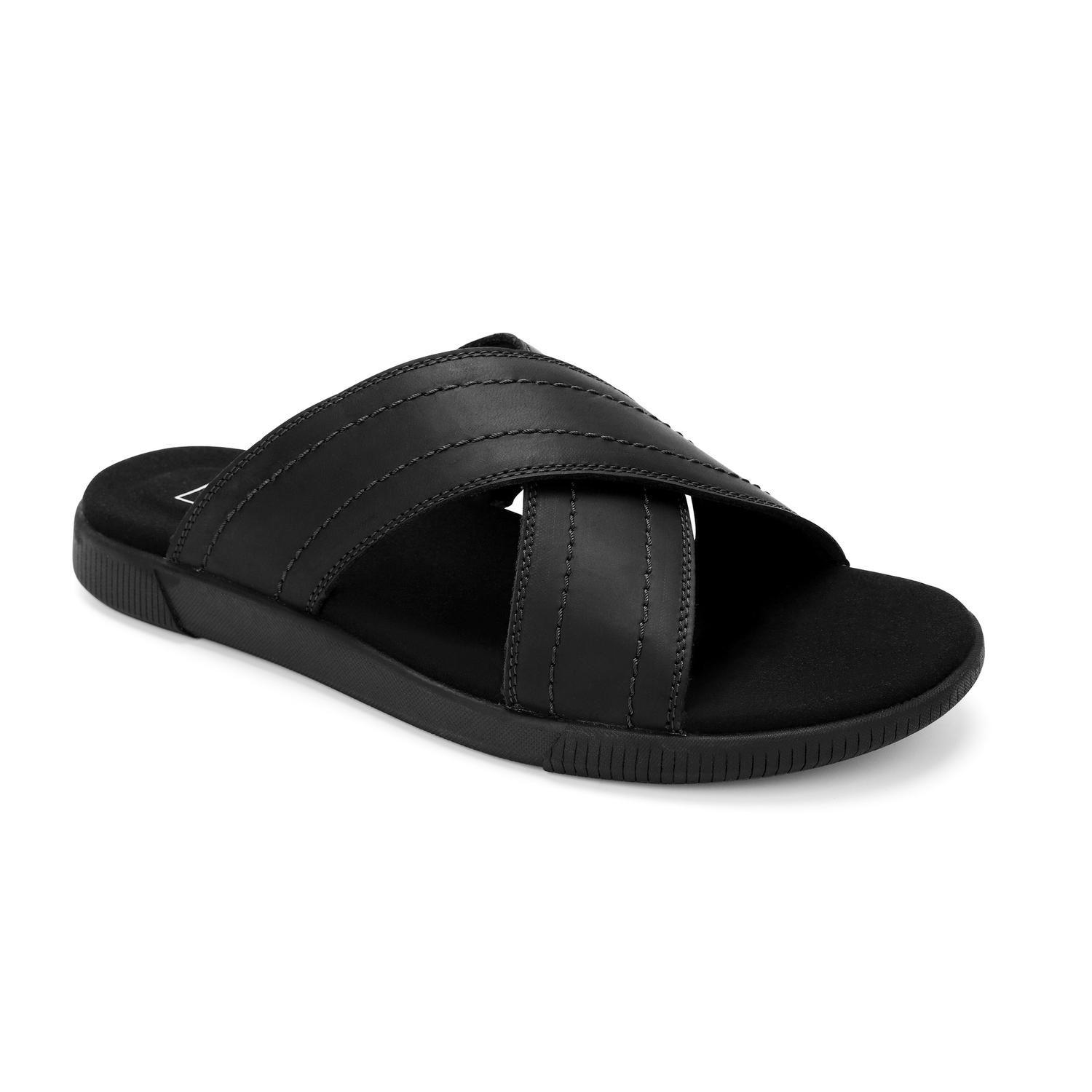 SANDALIAS HOMBRE CRUZADAS DE CUERO HAKUNA-9-05 NEGRO-0