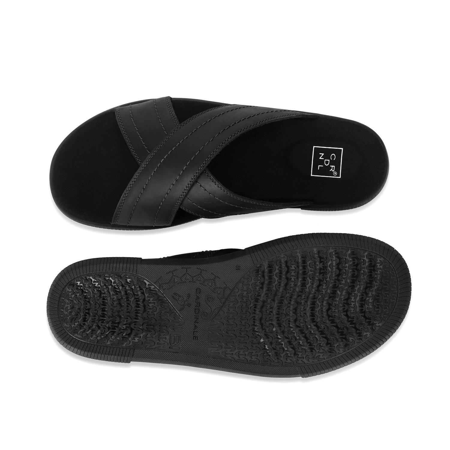 SANDALIAS HOMBRE CRUZADAS DE CUERO HAKUNA-9-05 NEGRO-2