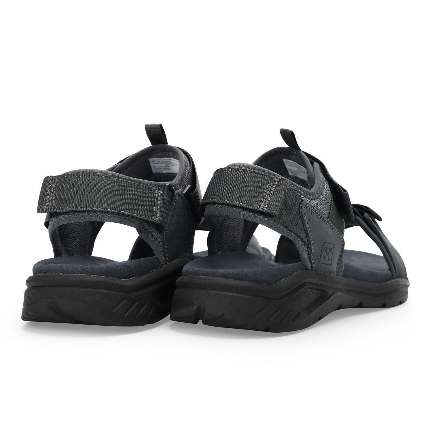 SANDALIAS HOMBRE CUERO Y TEXTIL SAFARI-9-09 GRIS-4