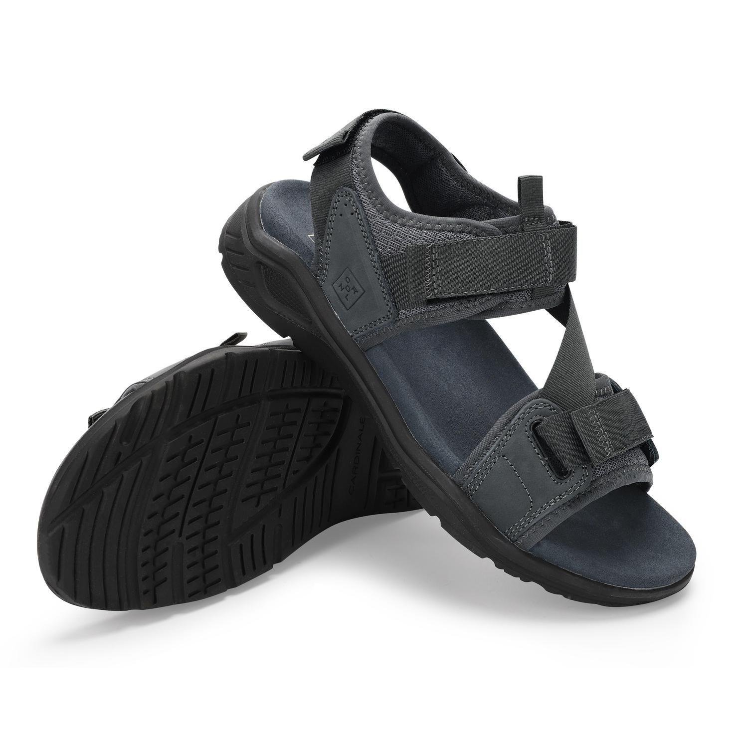 SANDALIAS HOMBRE CUERO Y TEXTIL SAFARI-9-09 GRIS-5