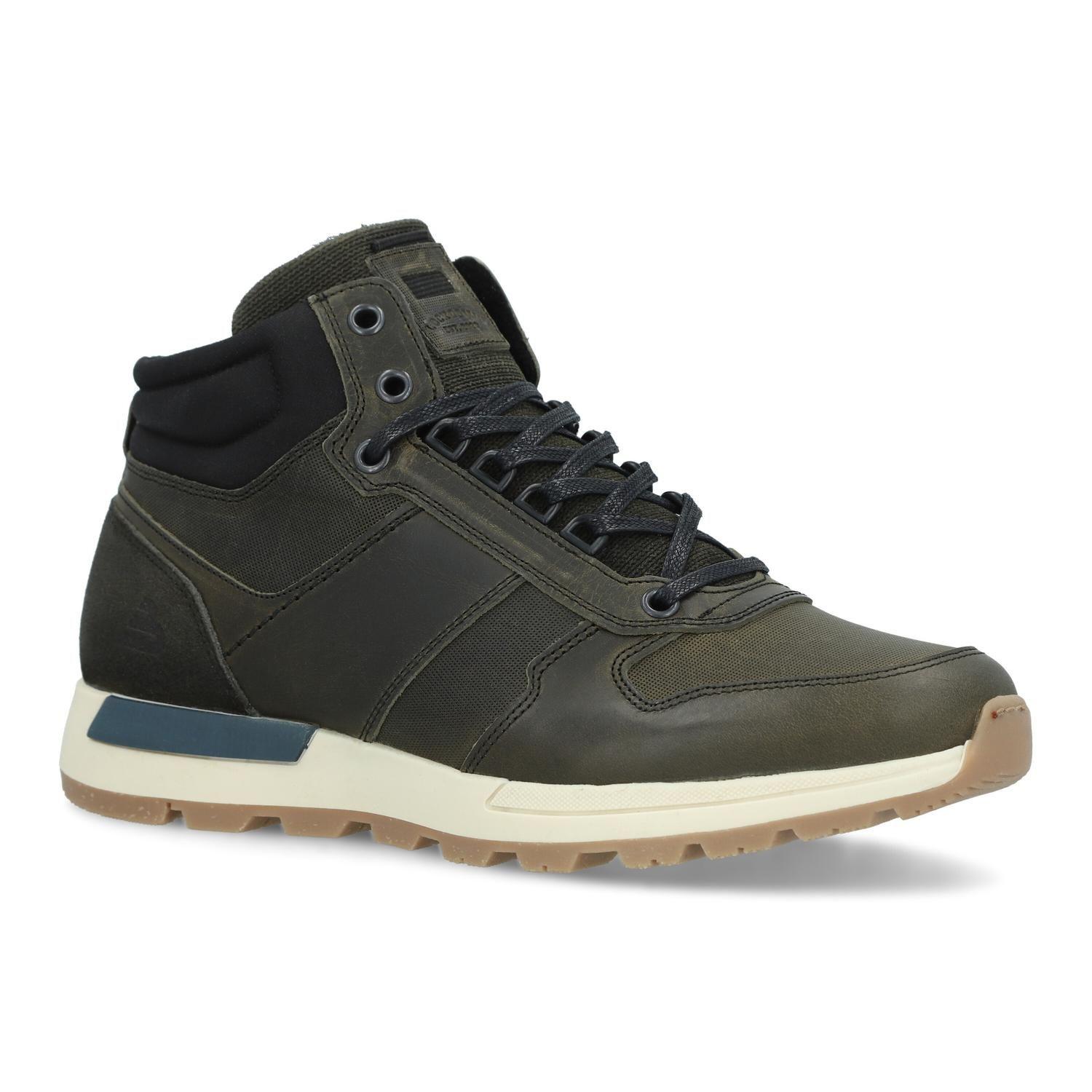 BULLBOXER ZAPATILLAS HOMBRE CAÑA ALTA CUERO Y TEXTIL DUDLEY-6-05 VERDE-0