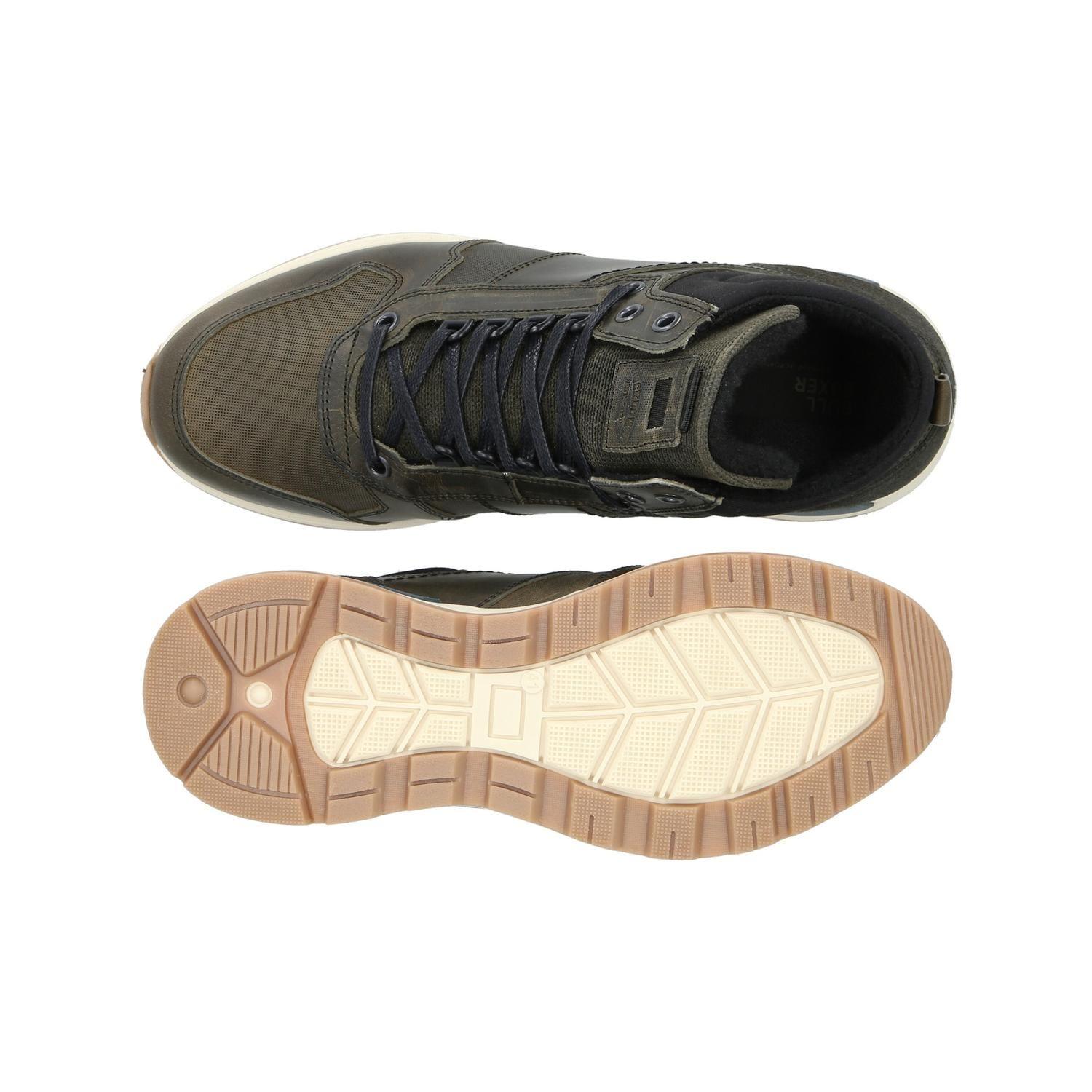 BULLBOXER ZAPATILLAS HOMBRE CAÑA ALTA CUERO Y TEXTIL DUDLEY-6-05 VERDE-2