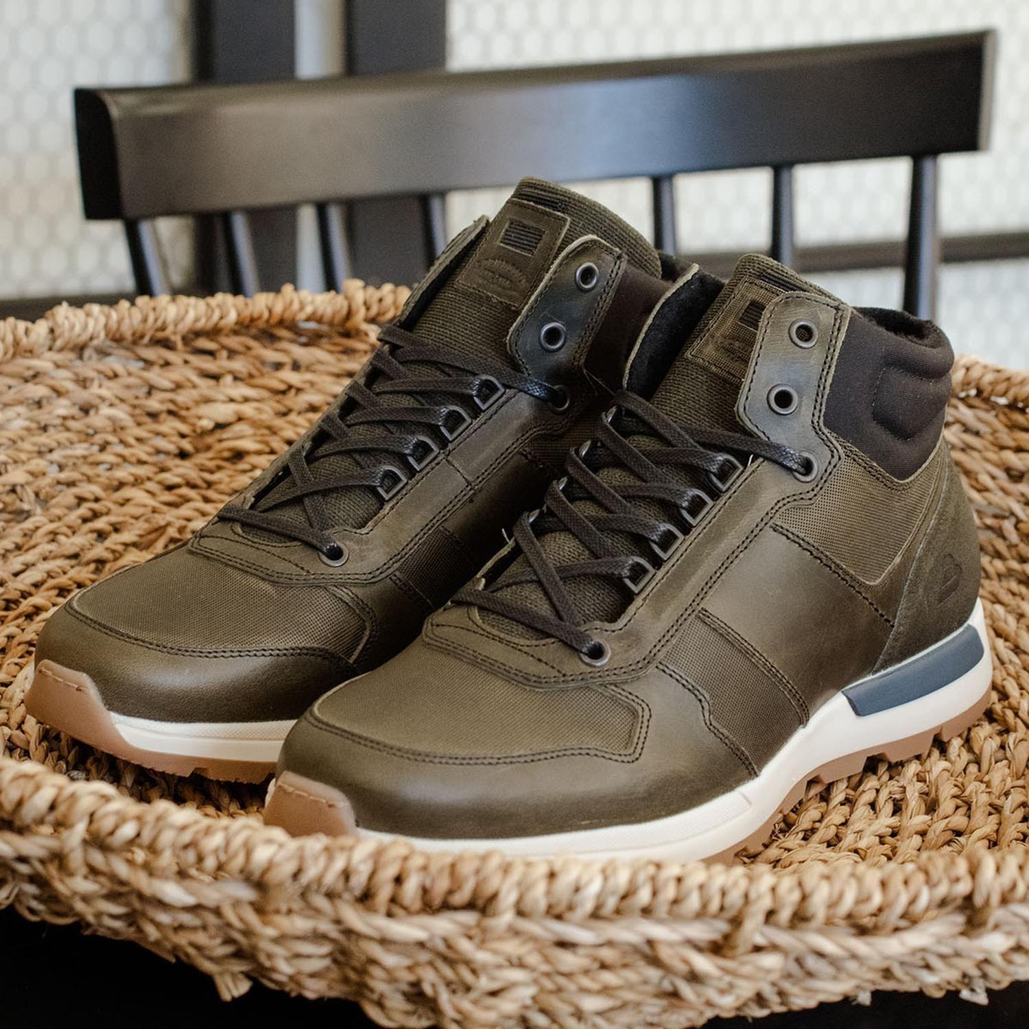 BULLBOXER ZAPATILLAS HOMBRE CAÑA ALTA CUERO Y TEXTIL DUDLEY-6-05 VERDE-3