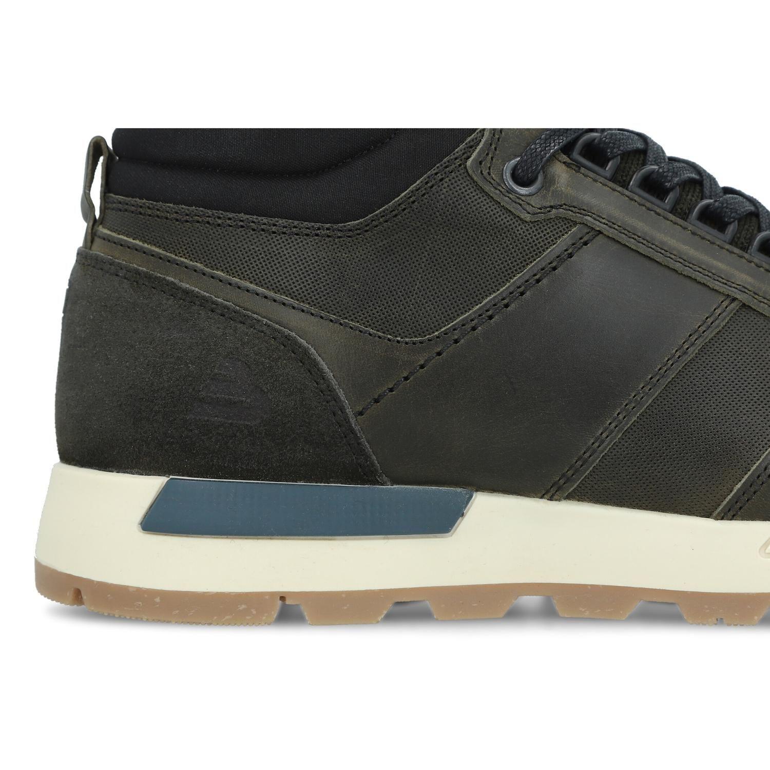 BULLBOXER ZAPATILLAS HOMBRE CAÑA ALTA CUERO Y TEXTIL DUDLEY-6-05 VERDE-4