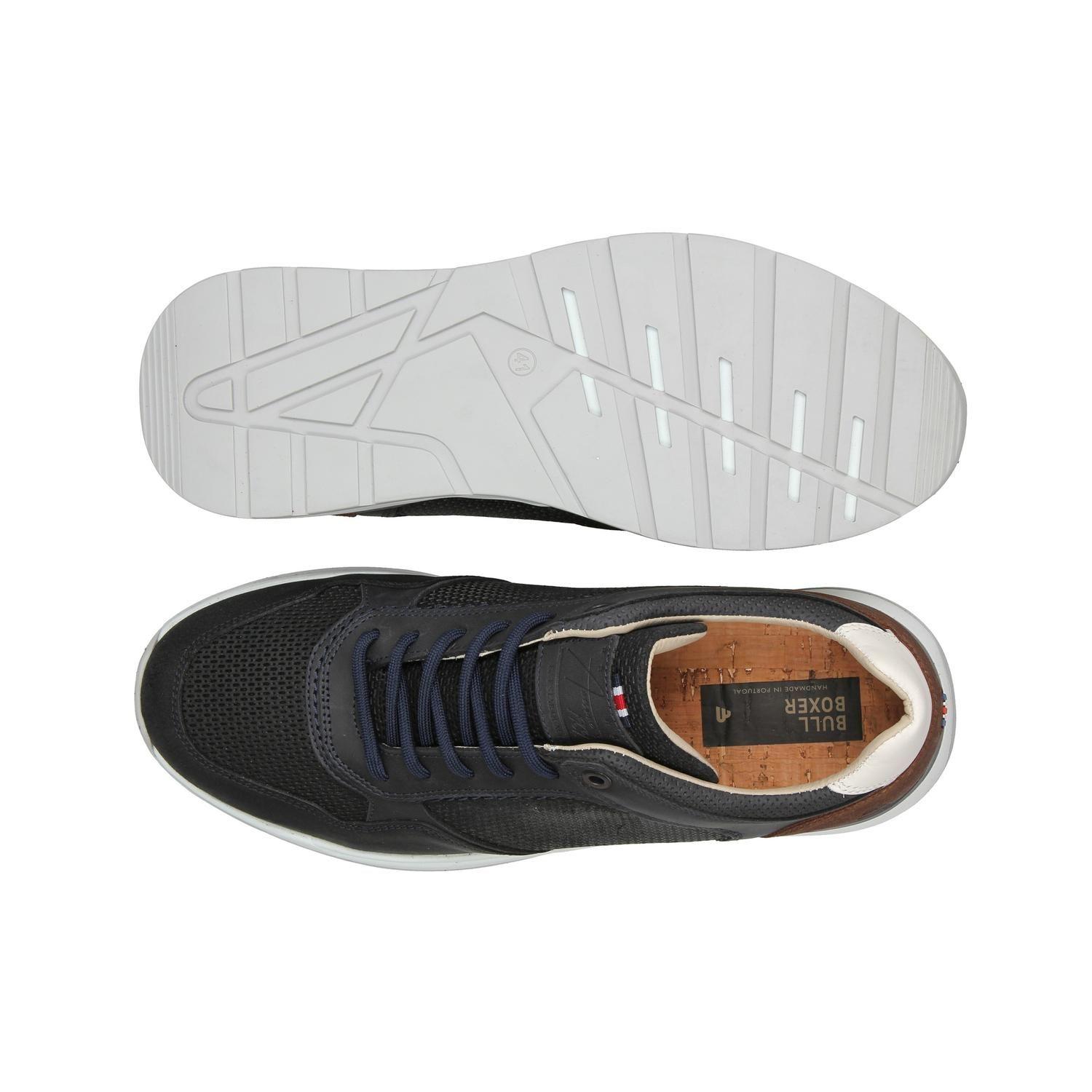 BULLBOXER ZAPATILLAS HOMBRE CUERO Y TEXTIL OMIS-0-73 AZUL-2