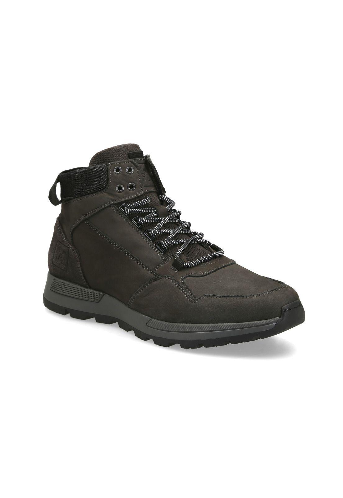Zapatillas Cuero Caña Alta Bonne-6-20 Gris-0