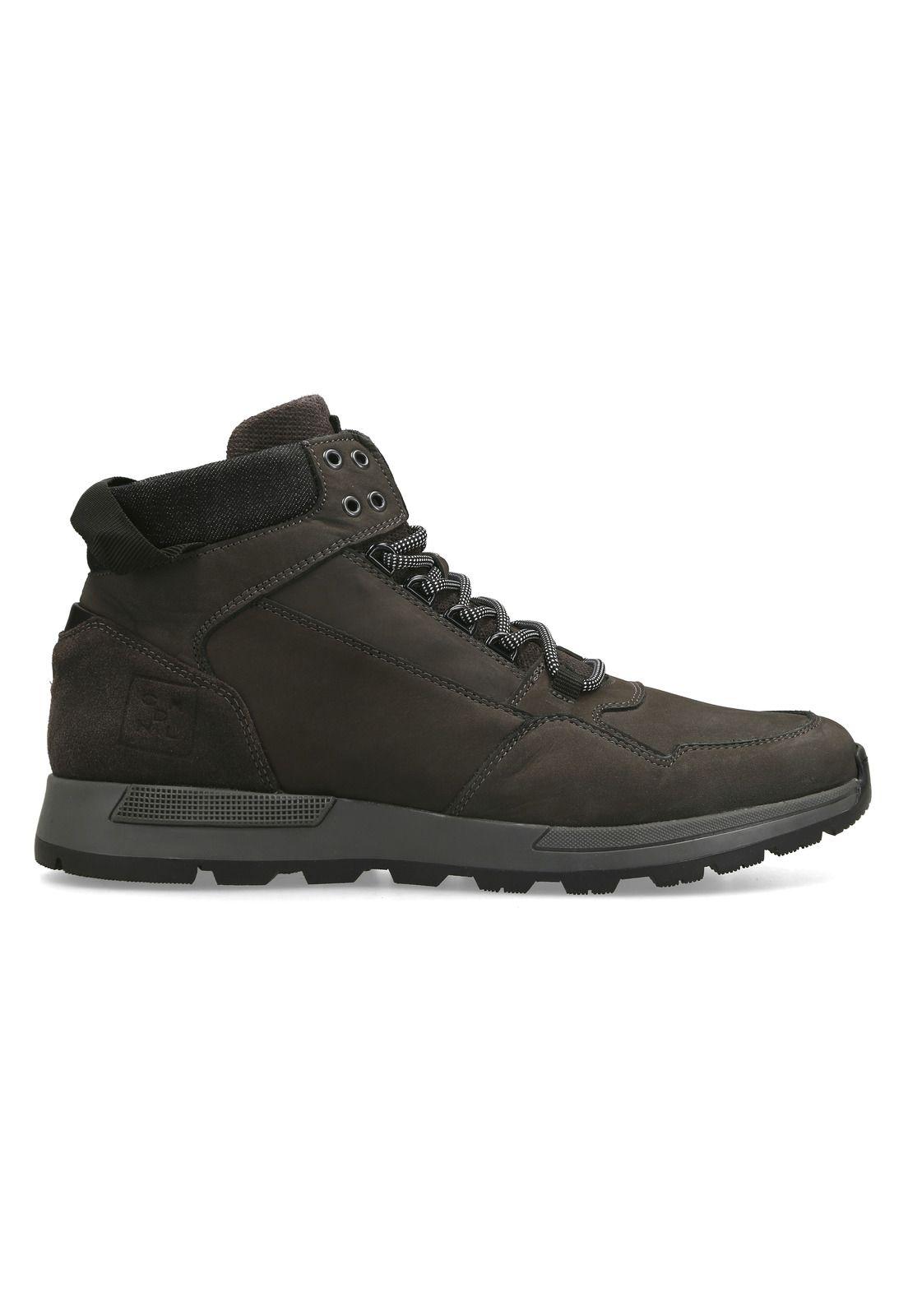 Zapatillas Cuero Caña Alta Bonne-6-20 Gris-1