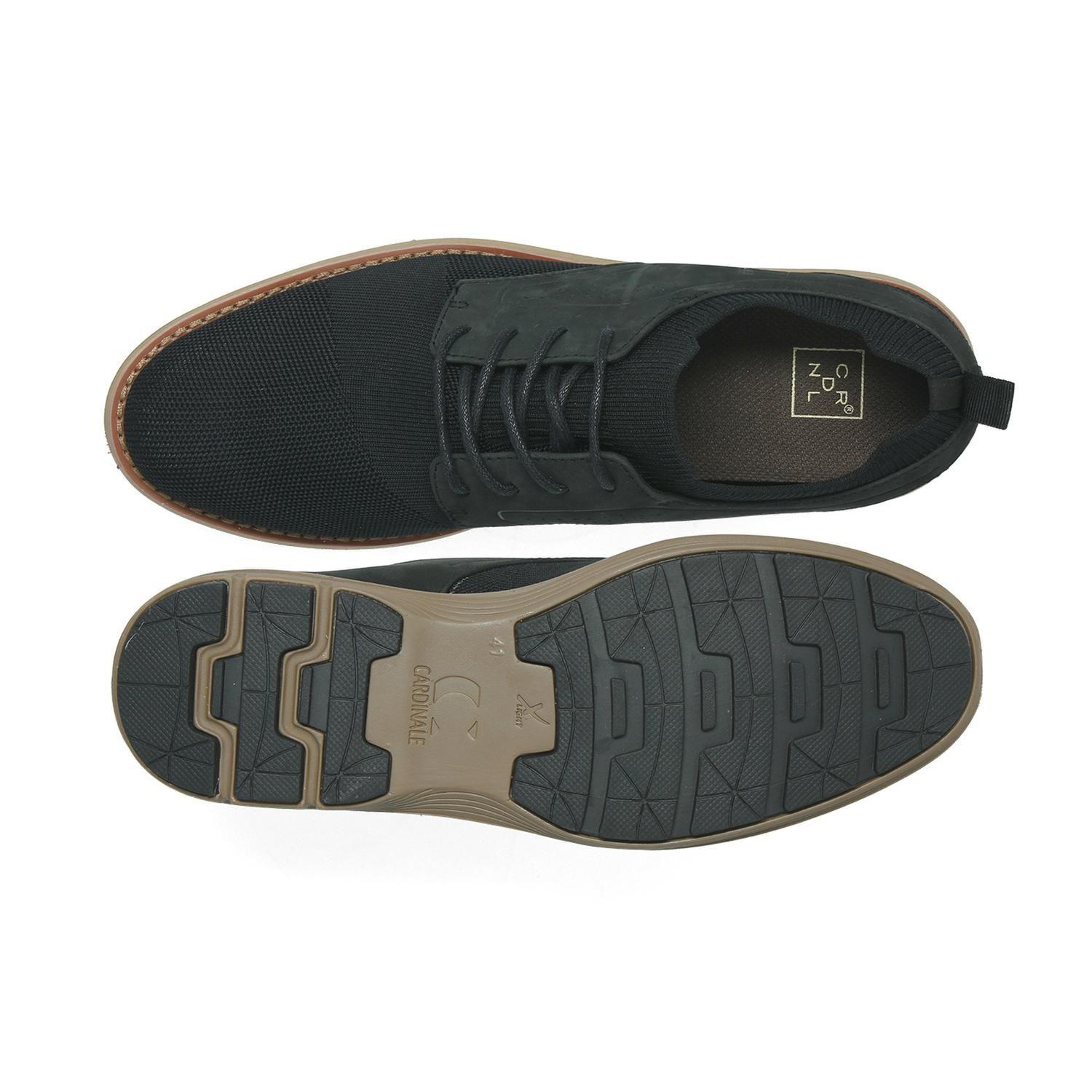 ZAPATOS HOMBRE CUERO Y TEXTIL TEJIDO DOZZA-0-19 NEGRO-3