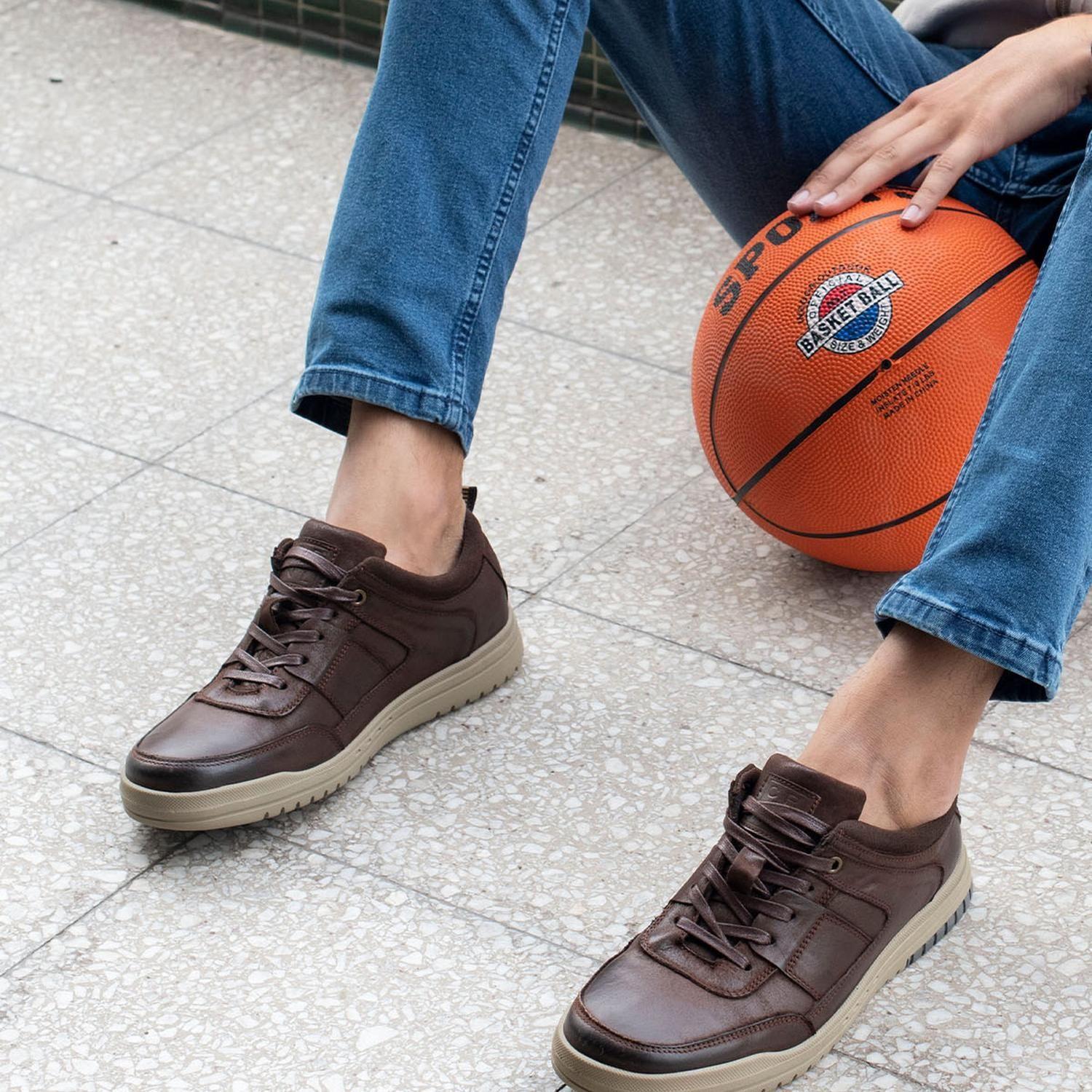 Zapatillas Hombre Cordones Cuero Tulsa-0-77 Café Cardinale-3