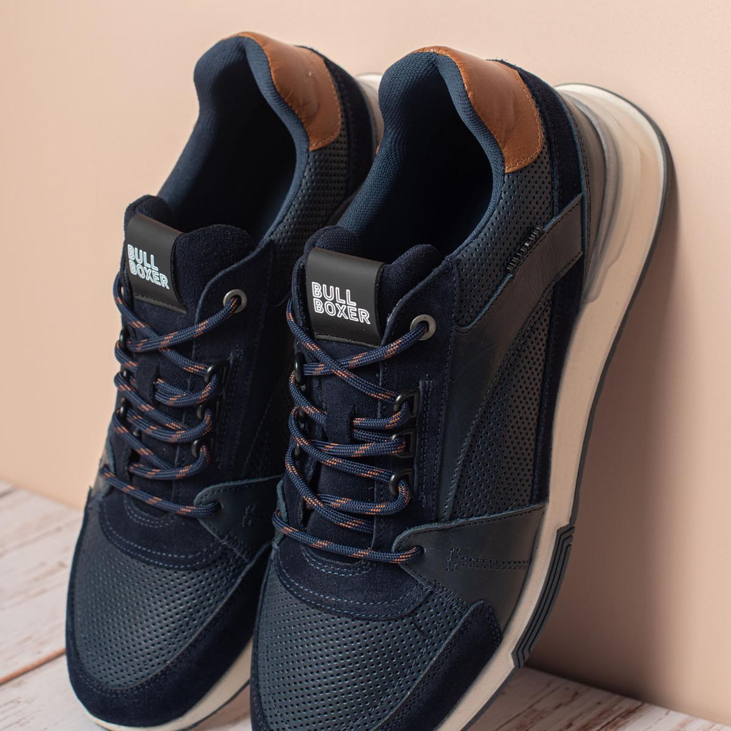 BULLBOXER ZAPATILLAS HOMBRE CUERO ASAPH-0-70 AZUL-3