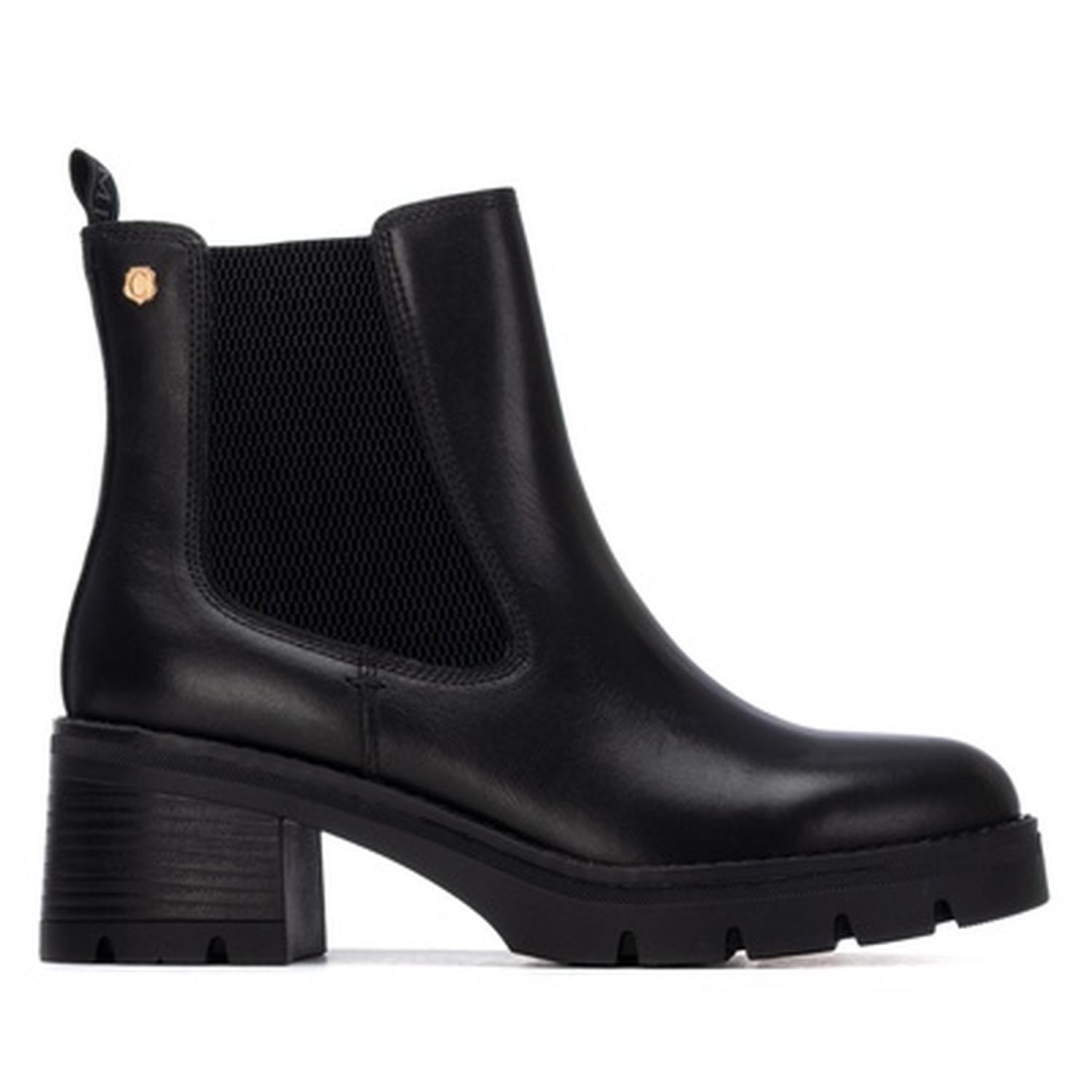 Botines Cuero Mujer Kena-6-73 Negro Carmela-1