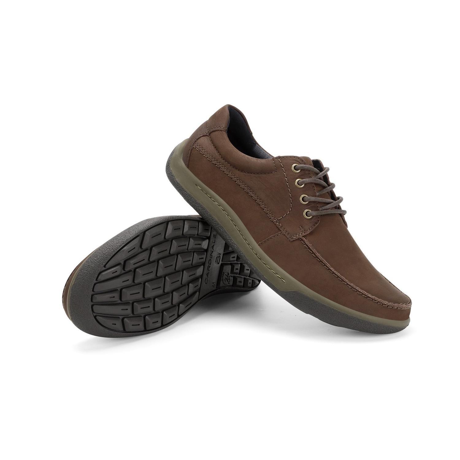 Zapato Casual Hombre Cuero 24 Flex Arno Café-5