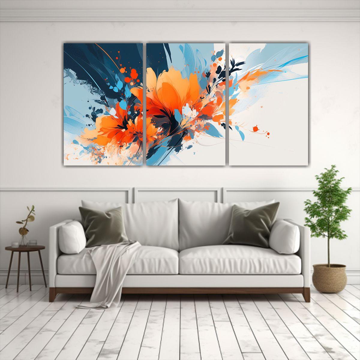 Pinturas Decorativas Con Diseño Luminoso Naranja 90x45 Cm-2
