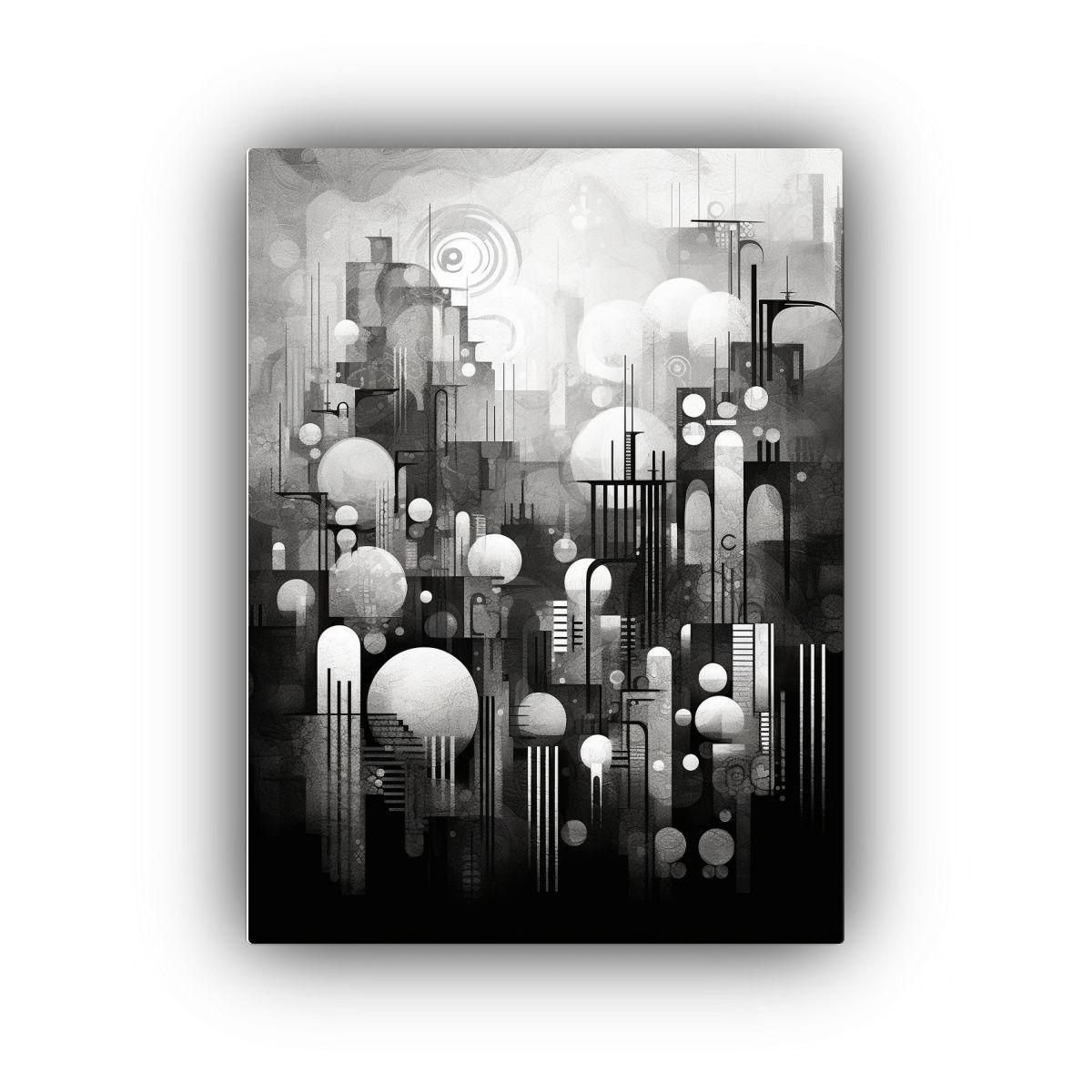 Pinturas Decorativas En Blanco Y Negro Abstractas 50x75 Cm-0