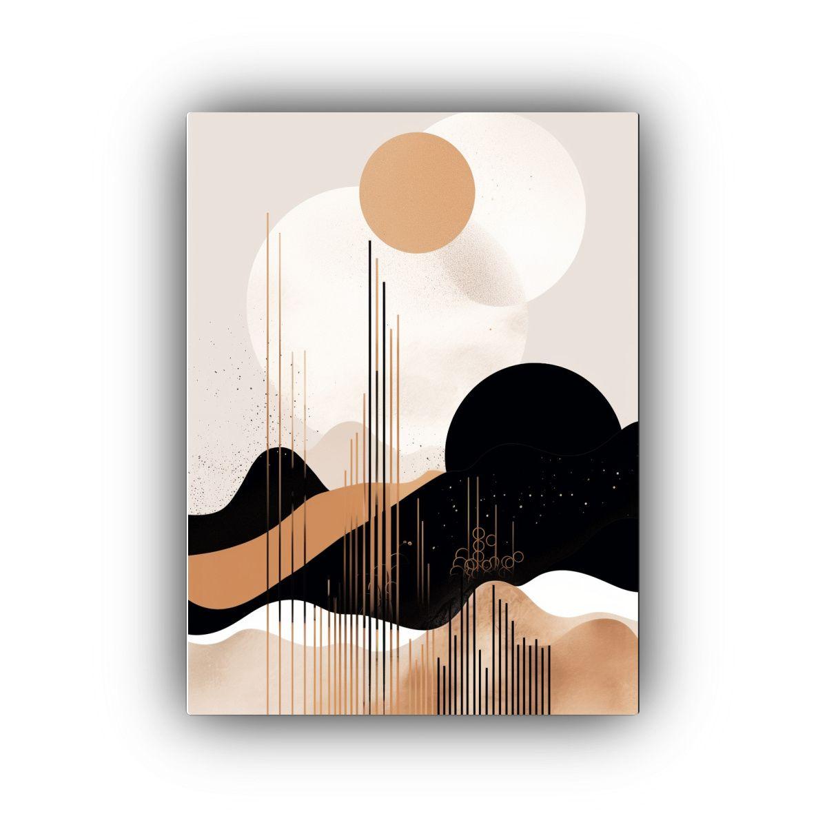 Pintura Abstracta De Nebulosa Cobre En Conjunto Estilizado 80x120cm-0