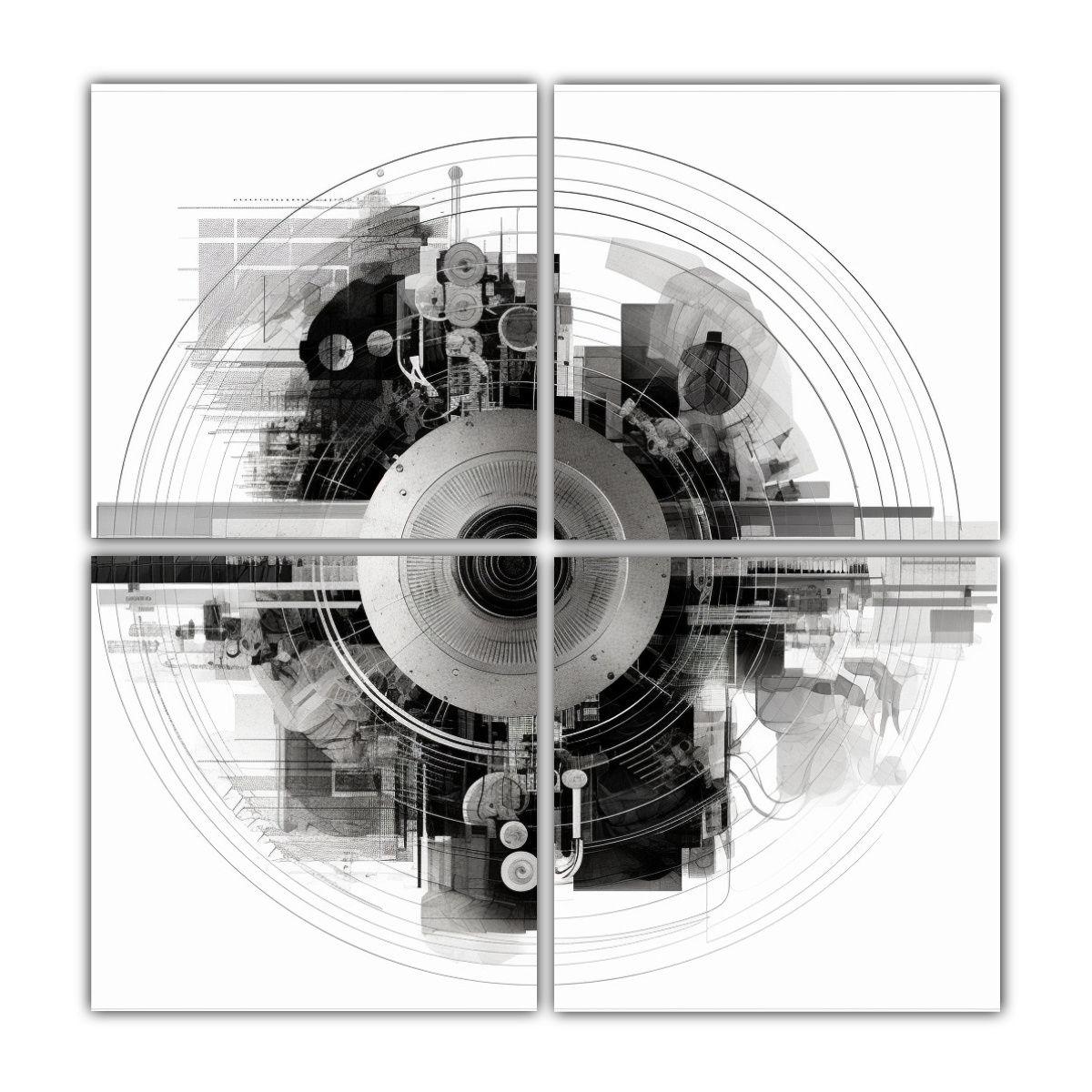 Cuadro Imagen Abstracto En Blanco Y Negro Para 180x180 Cm-0