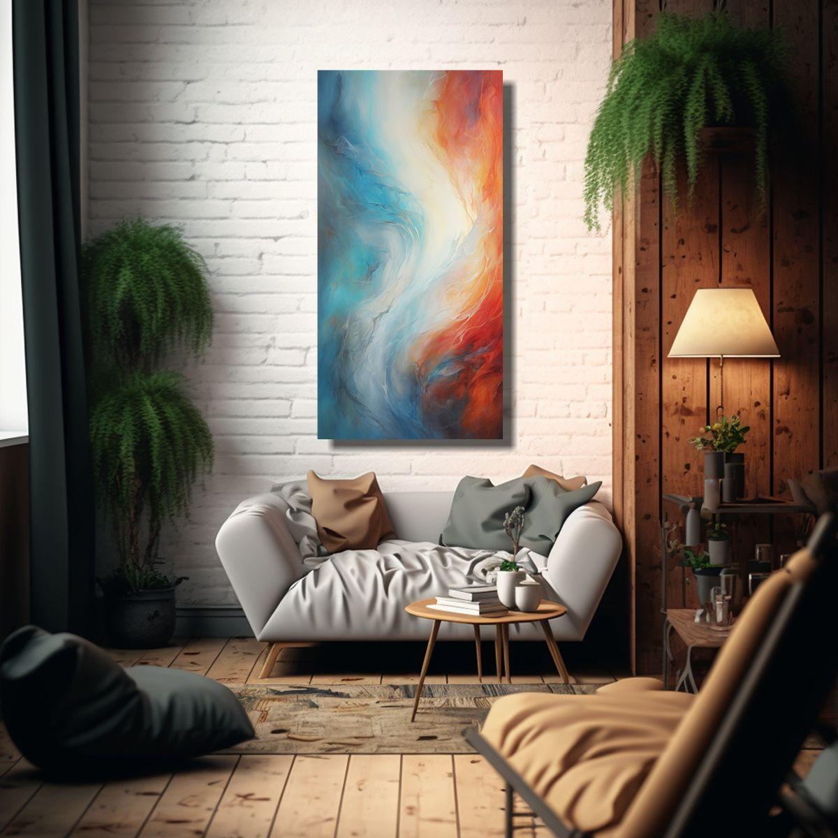 Pinturas Abstractas Lienzo Forma Armonía, El 60x120 Cm-2