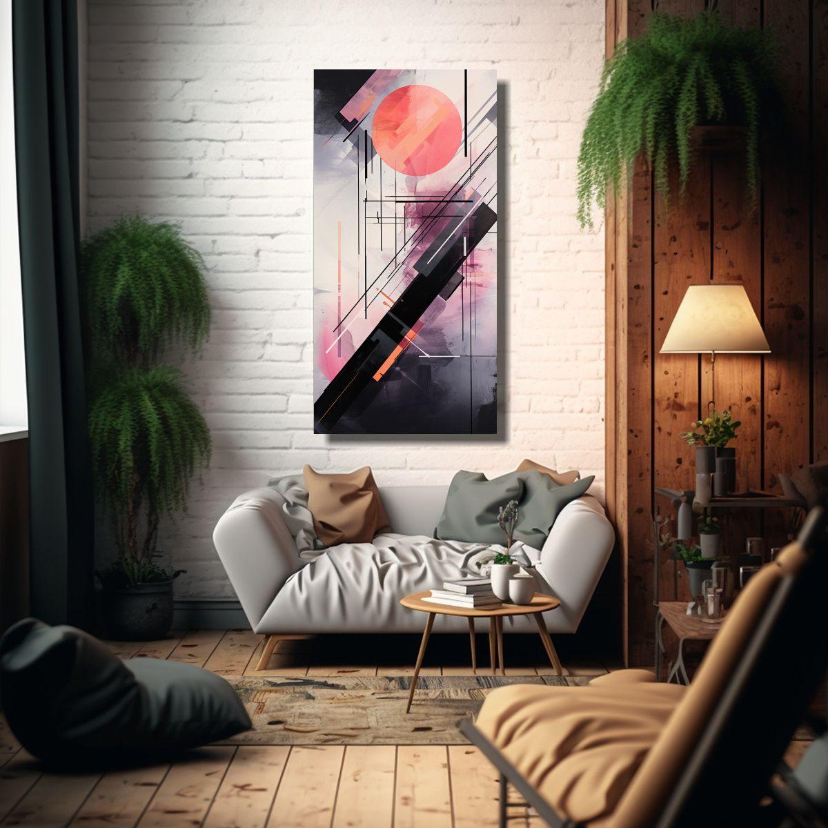 Fondo Abstracto Estilo Vanguardia Para Cuarto 70x140cm-2