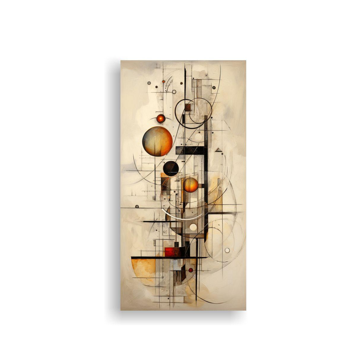 Lienzo Vintage Cuadros Abstractos En Fondo Blanco 40x80cm-0